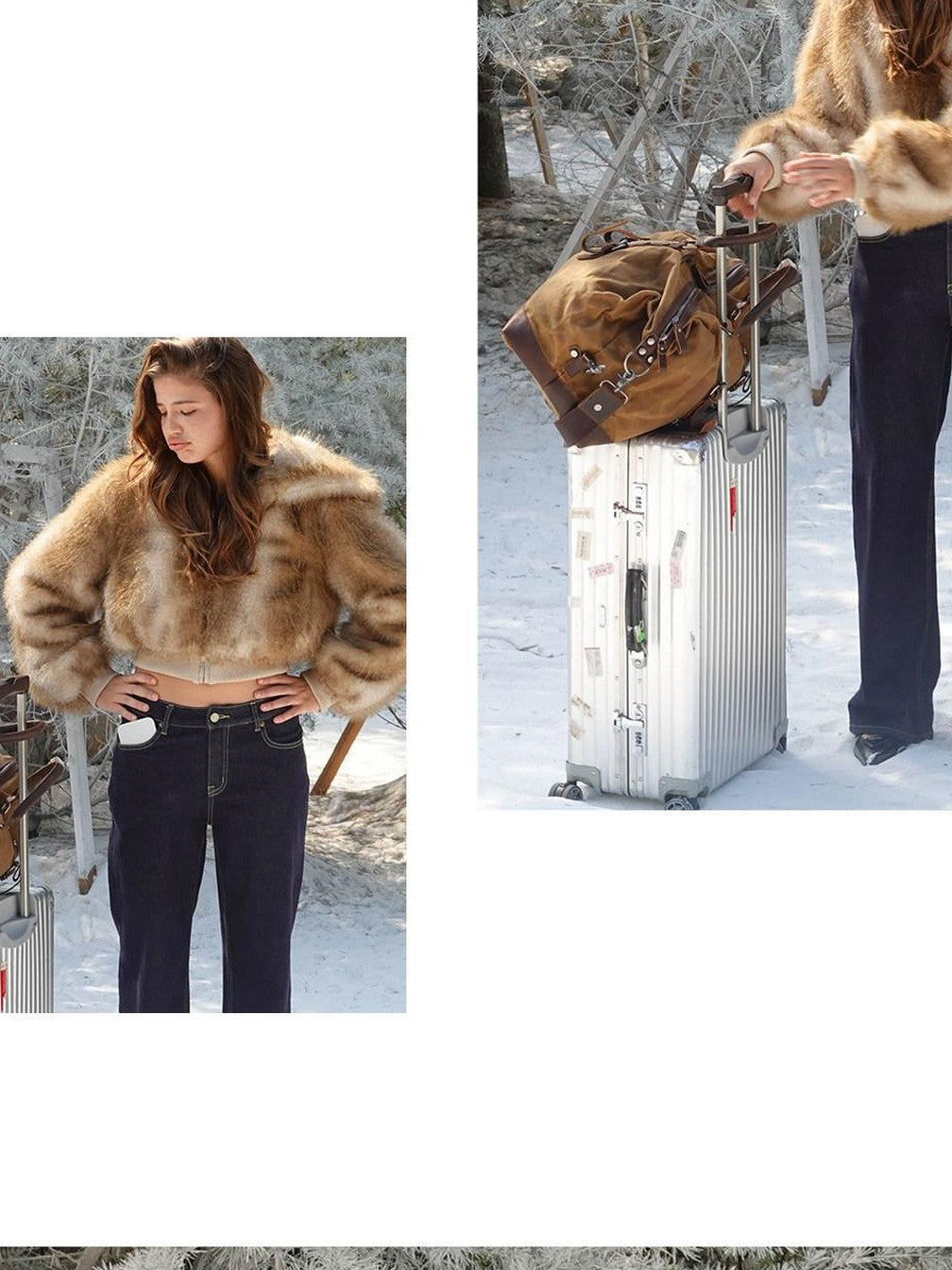 SweetChilling Fluffy Hooded Eco Faux Fur Women&