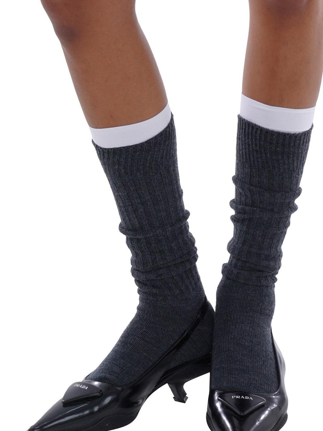 SweetChilling Gray Warm Layered Solid Mid Calf Women&