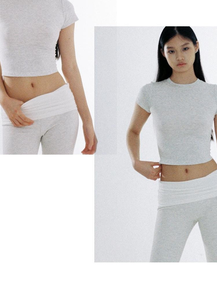 SweetChilling Heather Grey Mid Sleeve Hooded Women&