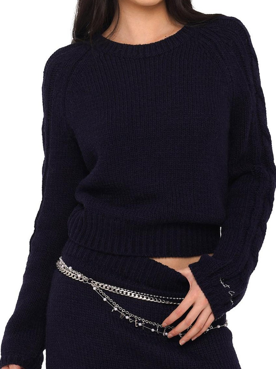 SweetChilling Navy Pullover Raglan Sleeve Women&