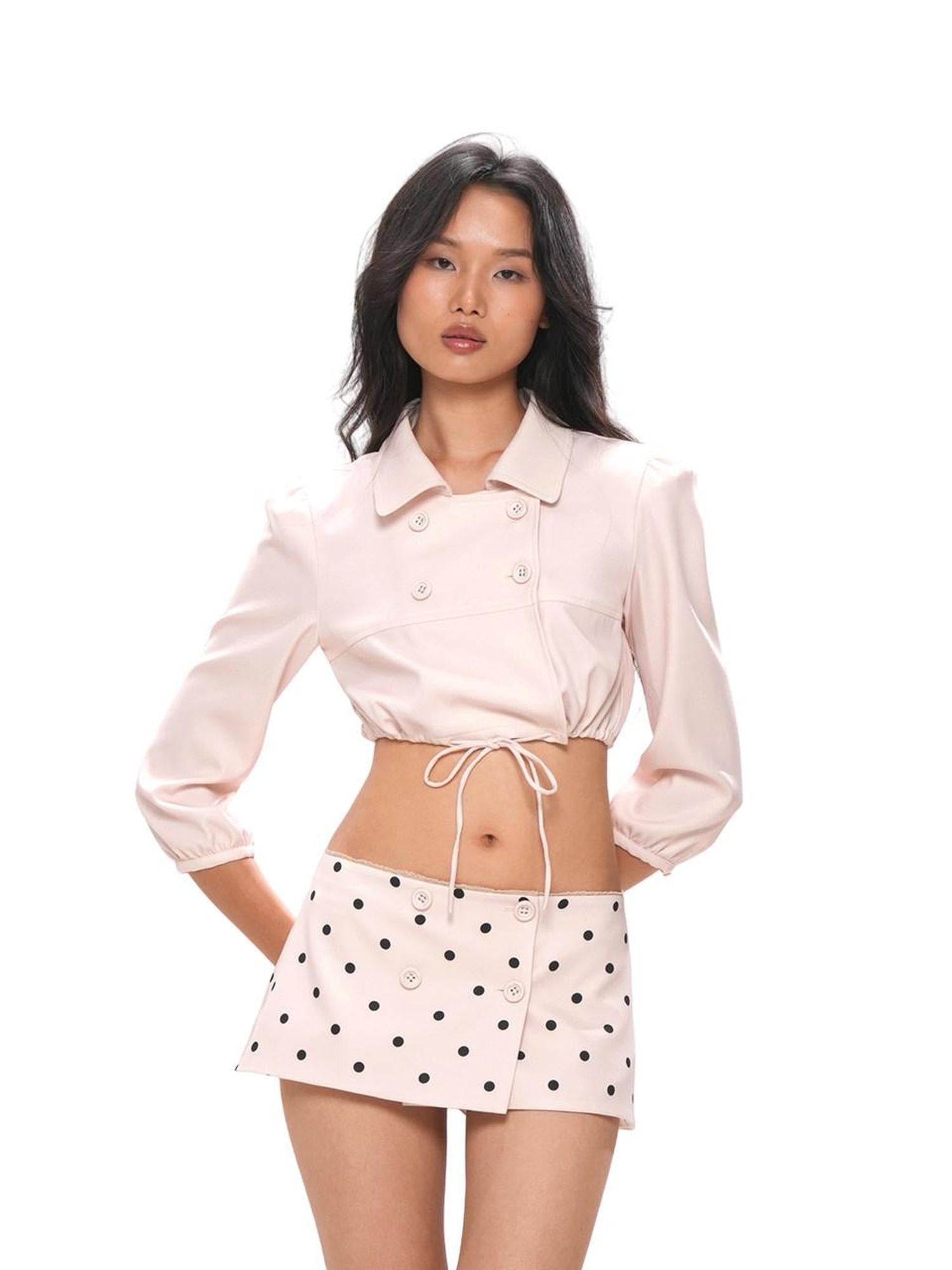 SweetChilling Polka Dot Double Breasted Bustier Women&
