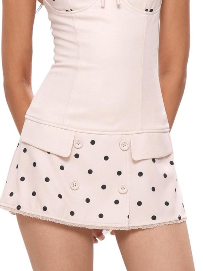 SweetChilling Polka Dot Spaghetti Strap Cinched Waist Women&