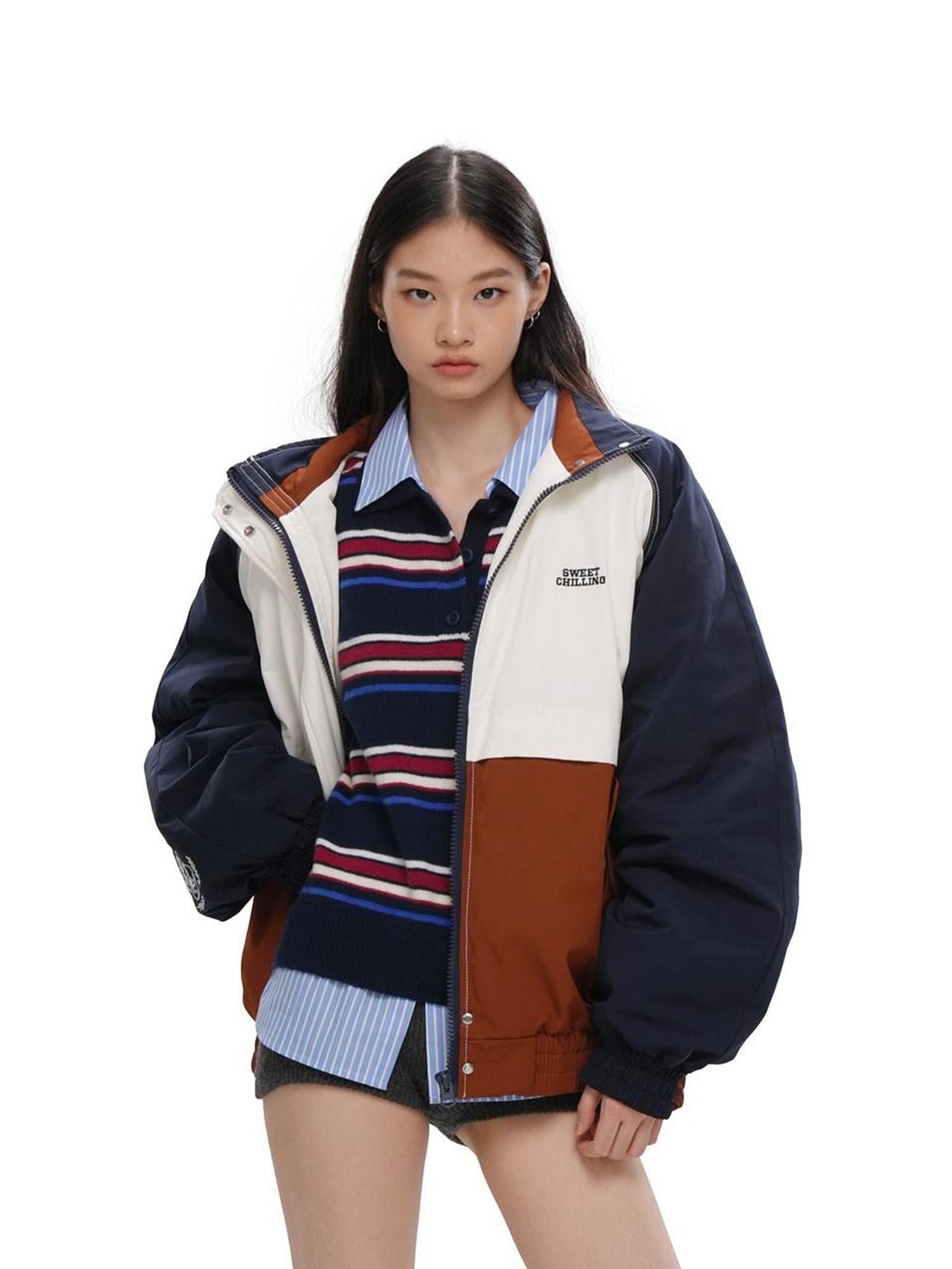 SweetChilling Quilted Sporty Street Zip Front Women&