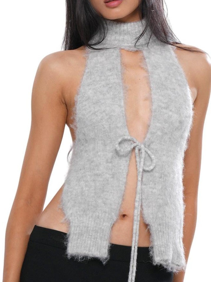 SweetChilling Red High Neck Brushed Cropped Fitted Women&