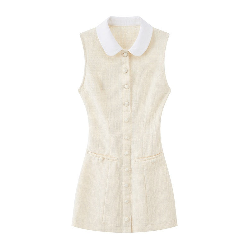 SweetChilling_Small_Round_Neck_Colorblock_Cinched_Waist_Women&