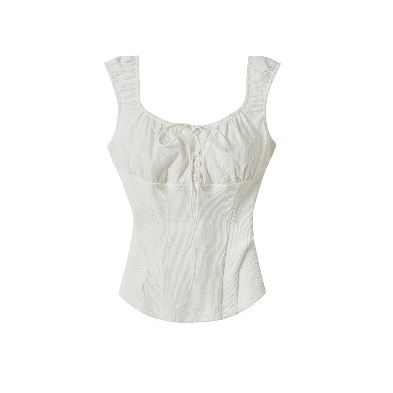 SweetChilling Sporty Spliced Waist Cinch V-neck Printed Cropped Women&