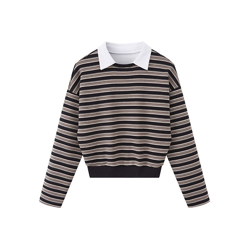SweetChilling_Striped_Contrast_Collar_Long_Sleeve_Women&