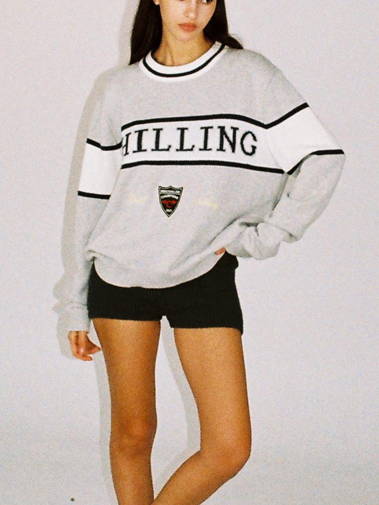 SweetChilling Vintage Preppy Letter Jacquard Embroidered Badge Women&