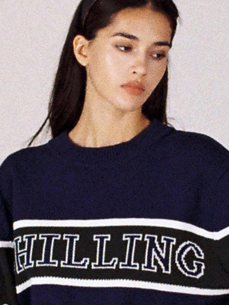SweetChilling Vintage Preppy Letter Jacquard Embroidered Badge Women&