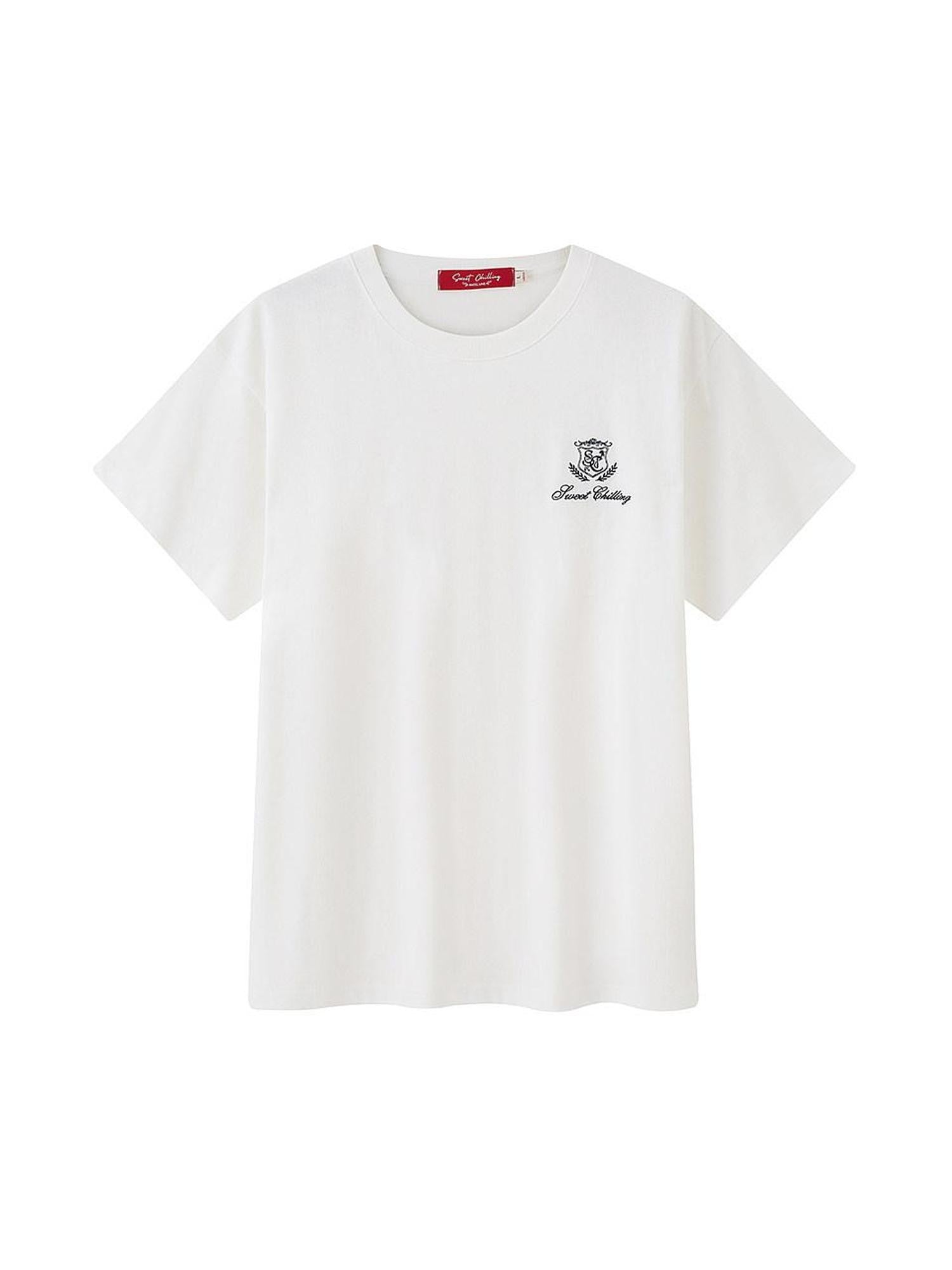 SweetChilling White Embroidered Letter Logo Women&