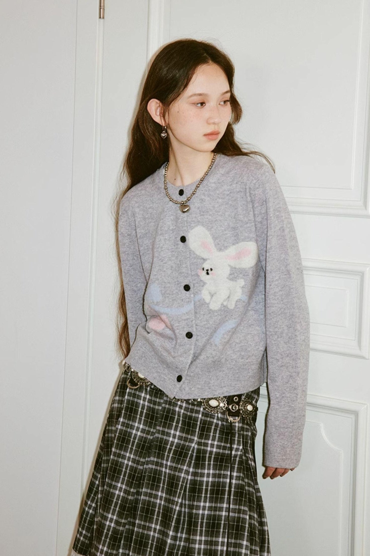 DIDDI MODA Sweet Bunny Cherry Knit Cardigan