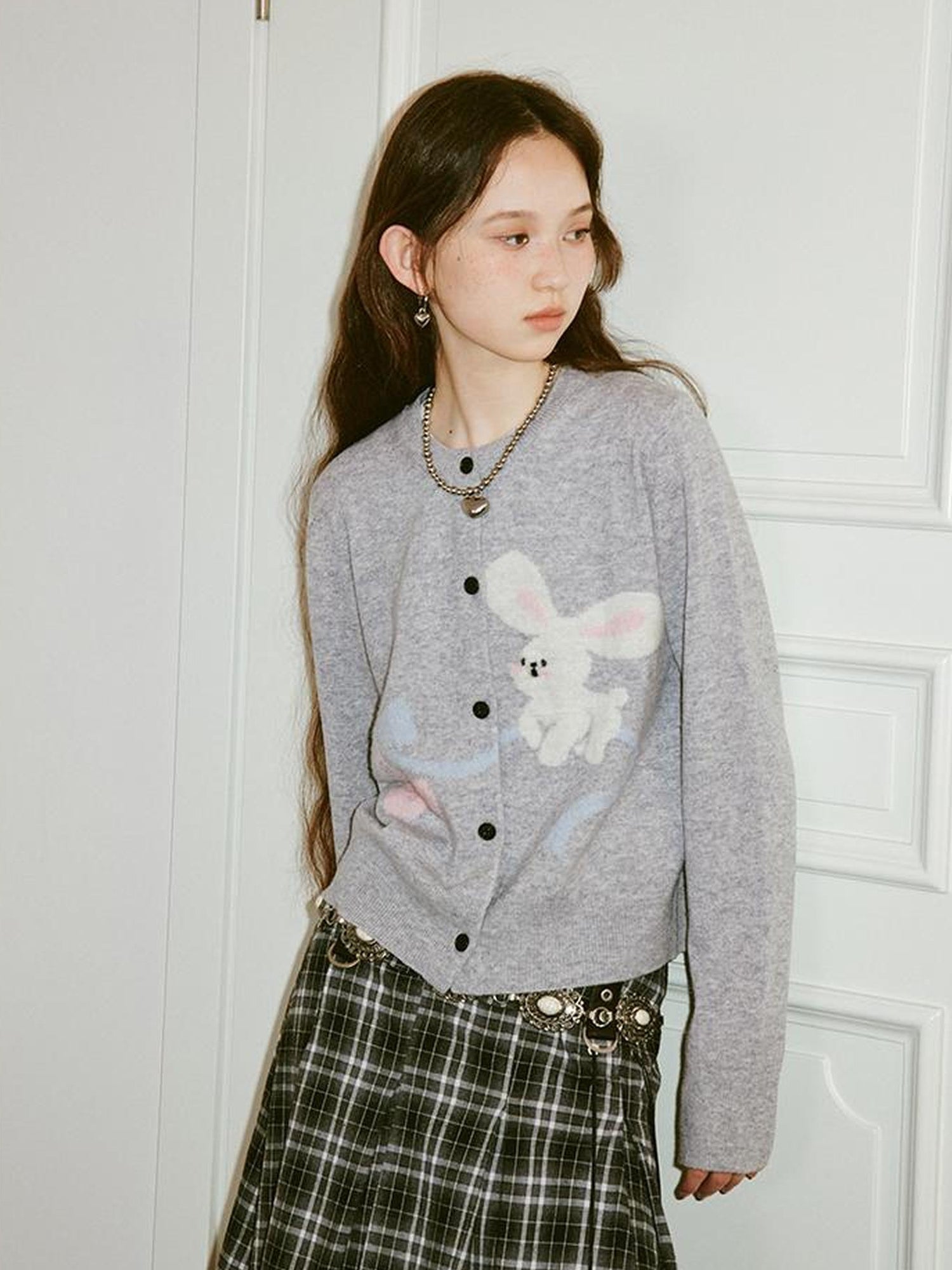 DIDDI MODA Sweet Bunny Cherry Knit Cardigan