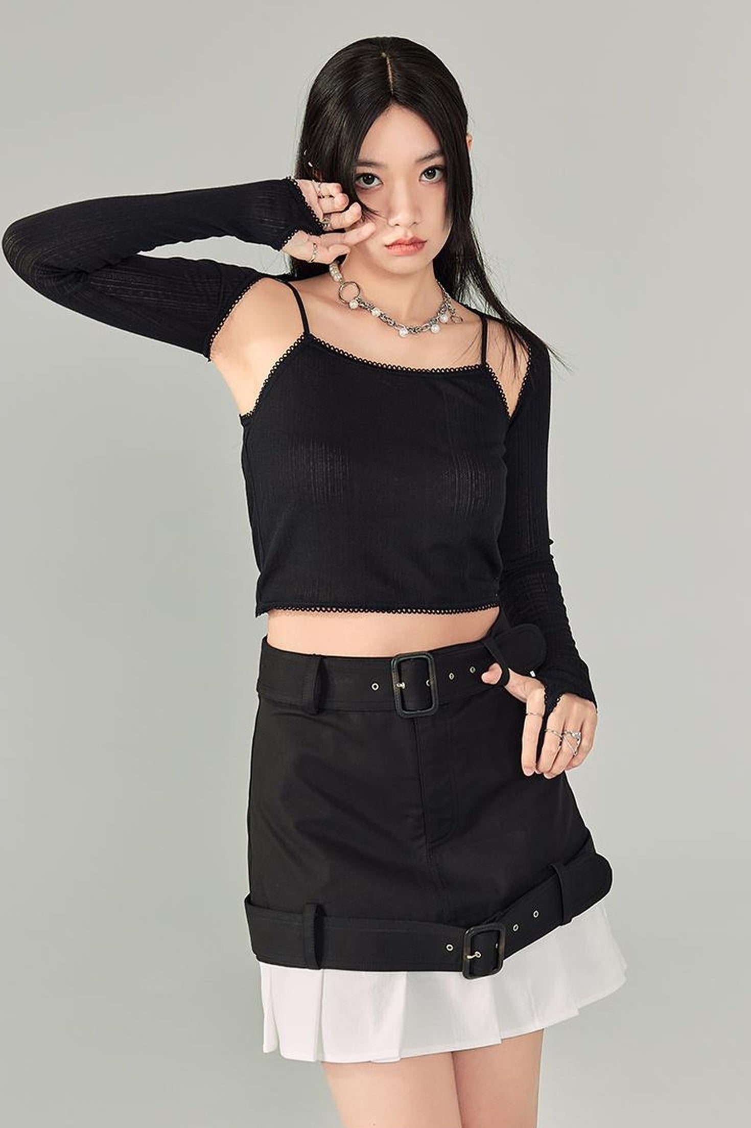 DIDDI MODA Sweet Cool Cutout Sleeve Cami Piece Set