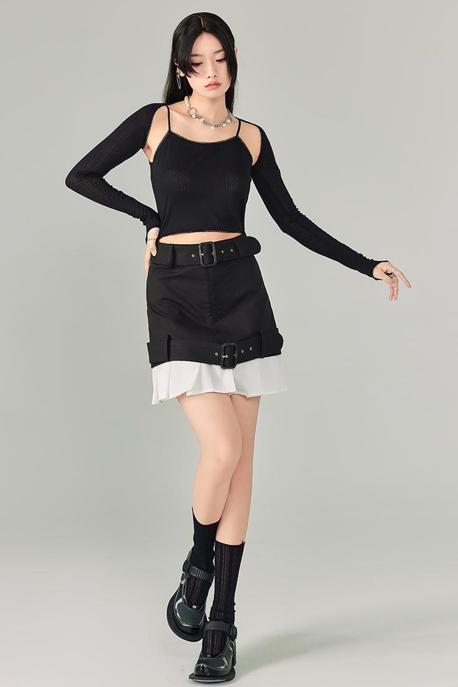 DIDDI MODA Sweet Cool Cutout Sleeve Cami Piece Set