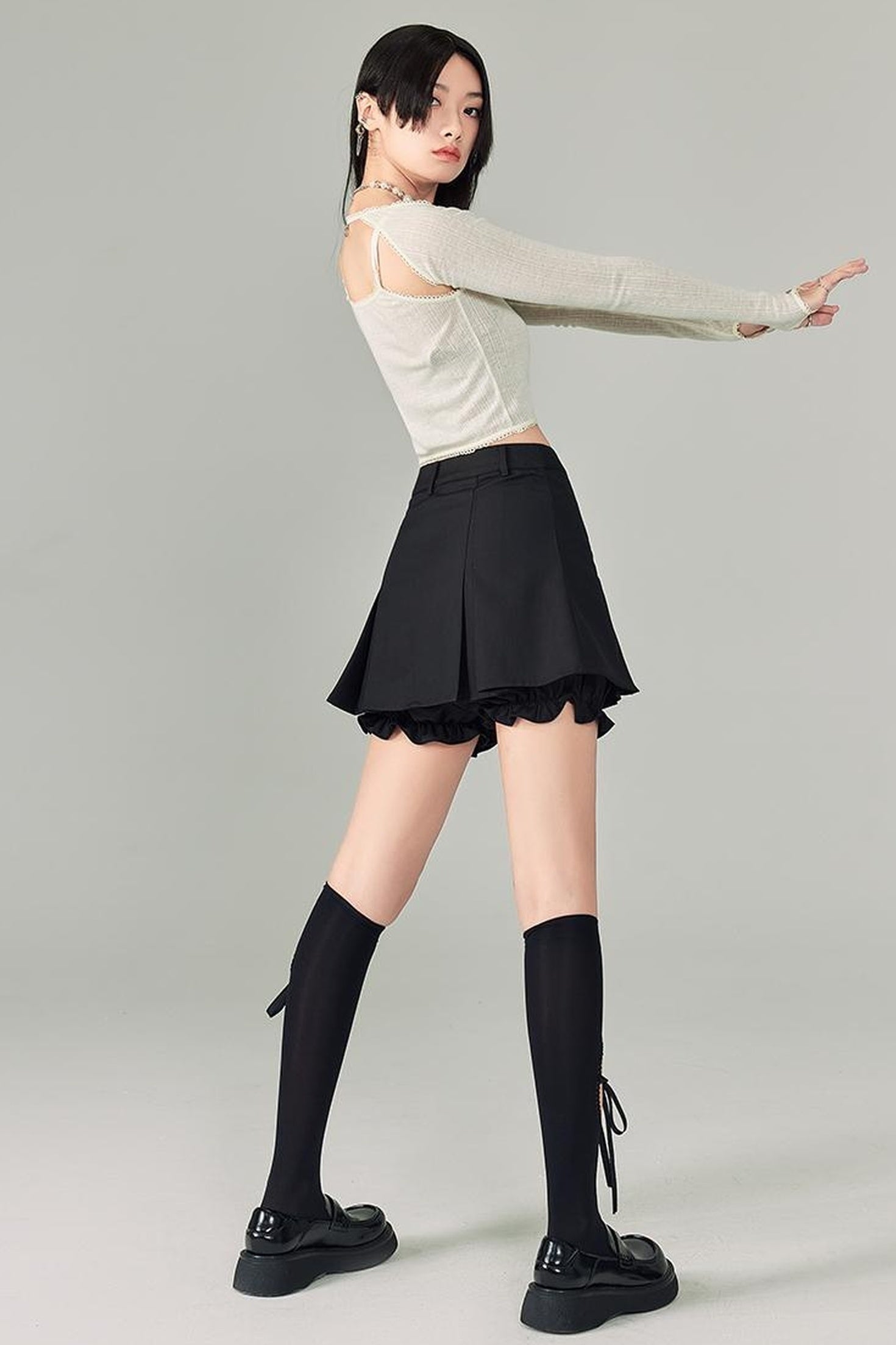 DIDDI MODA Sweet Cool Cutout Sleeve Cami Piece Set