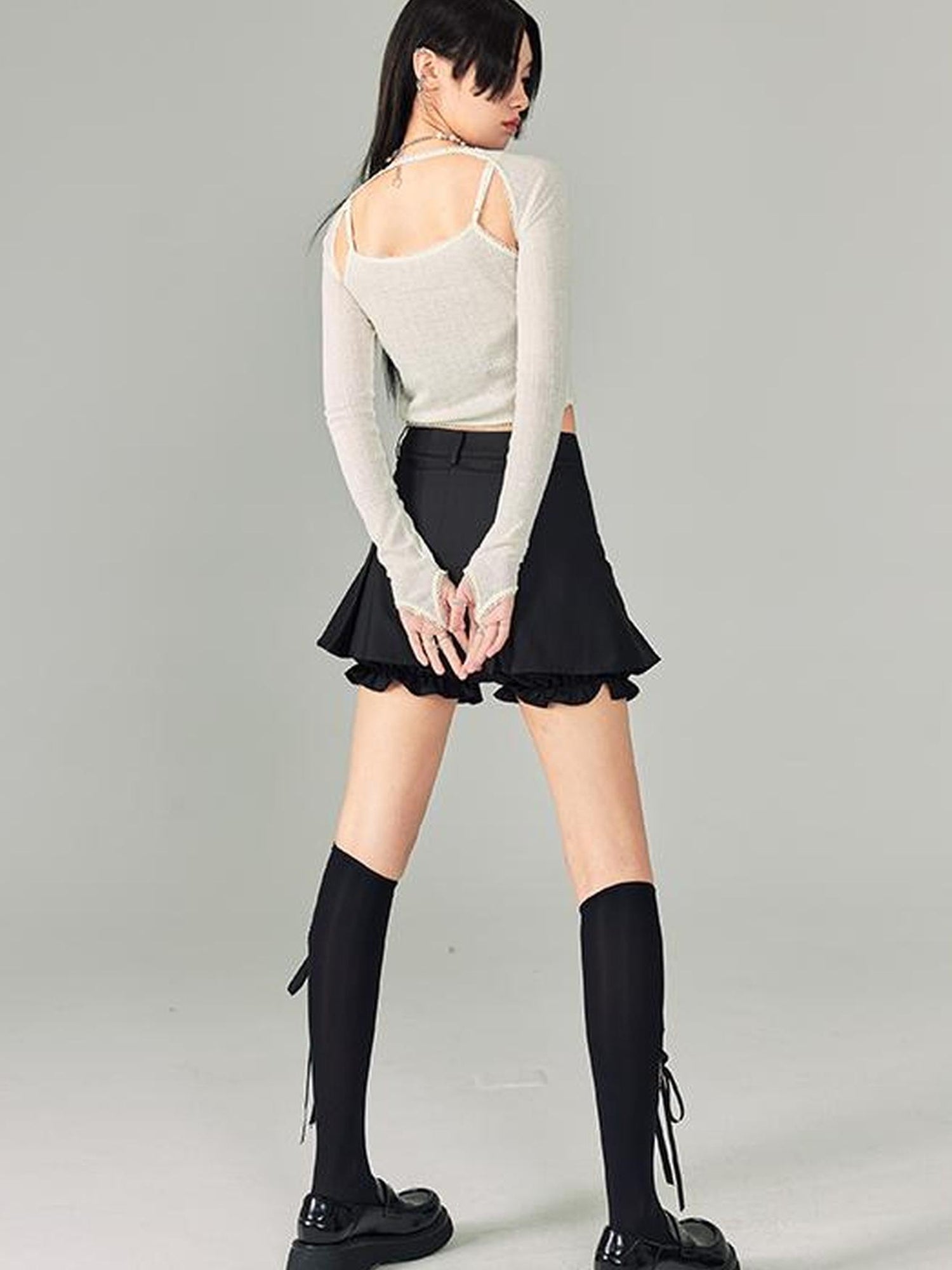 DIDDI MODA Sweet Cool Cutout Sleeve Cami Piece Set