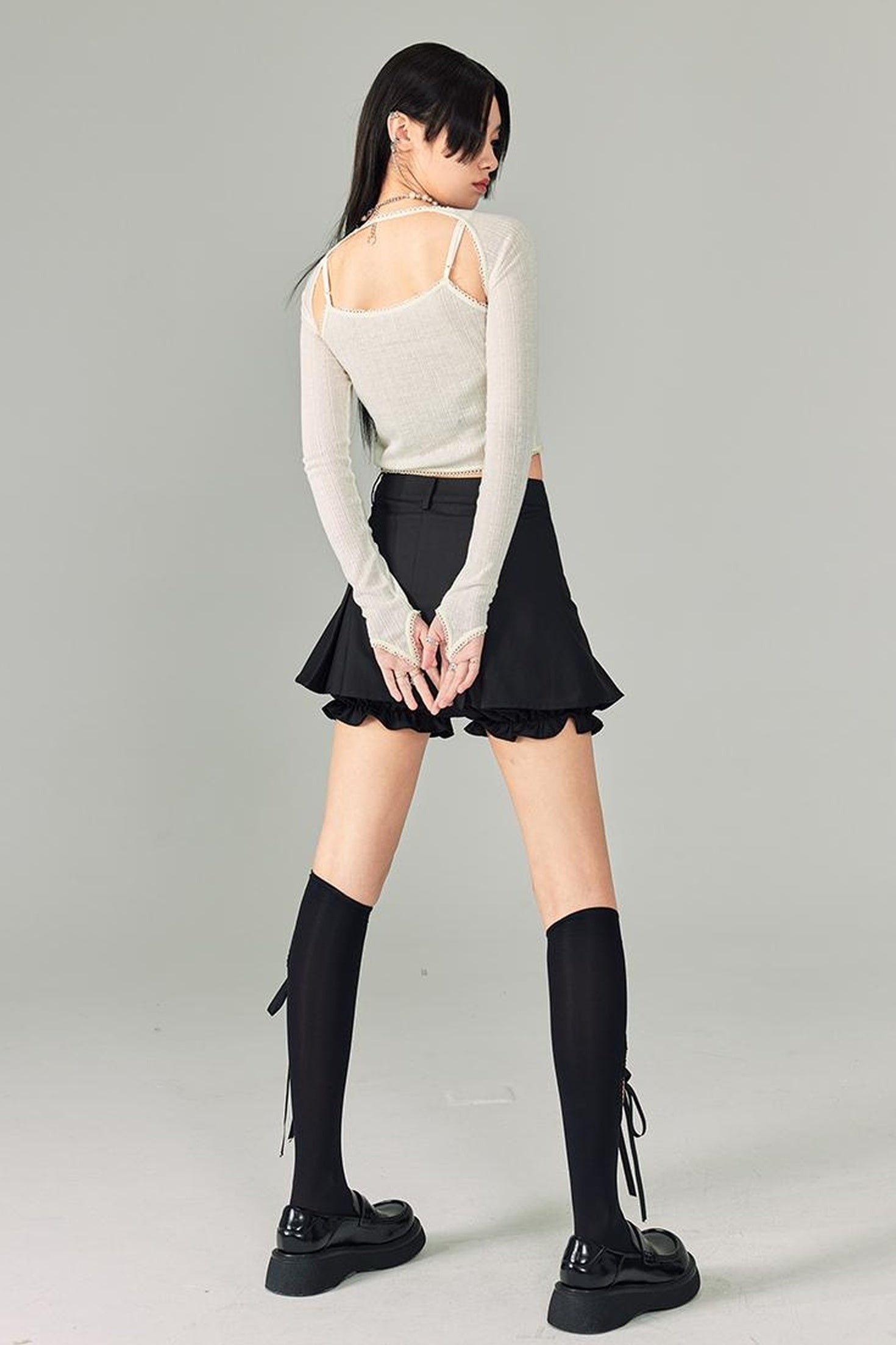 DIDDI MODA Sweet Cool Cutout Sleeve Cami Piece Set