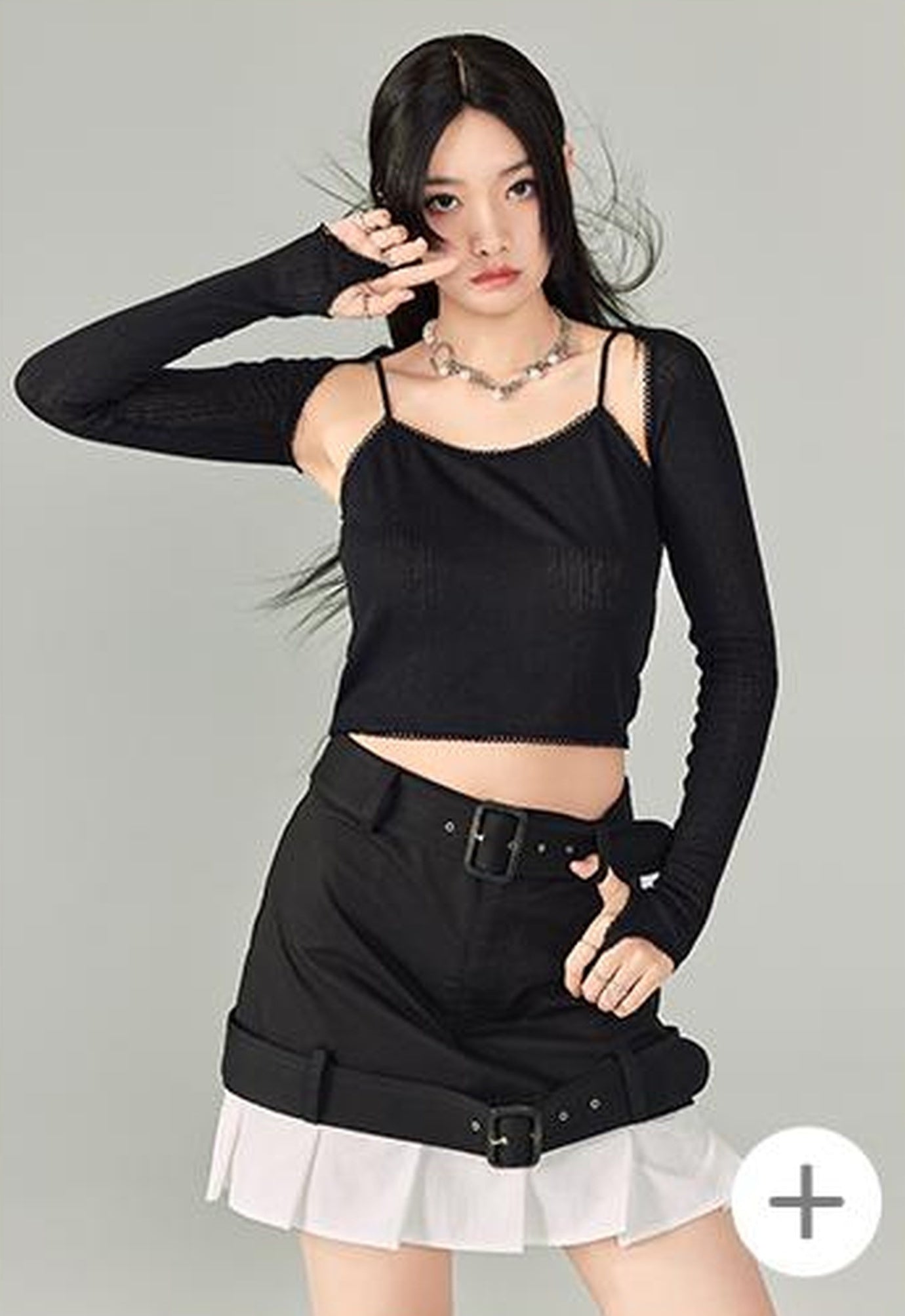 DIDDI MODA Sweet Cool Cutout Sleeve Cami Piece Set