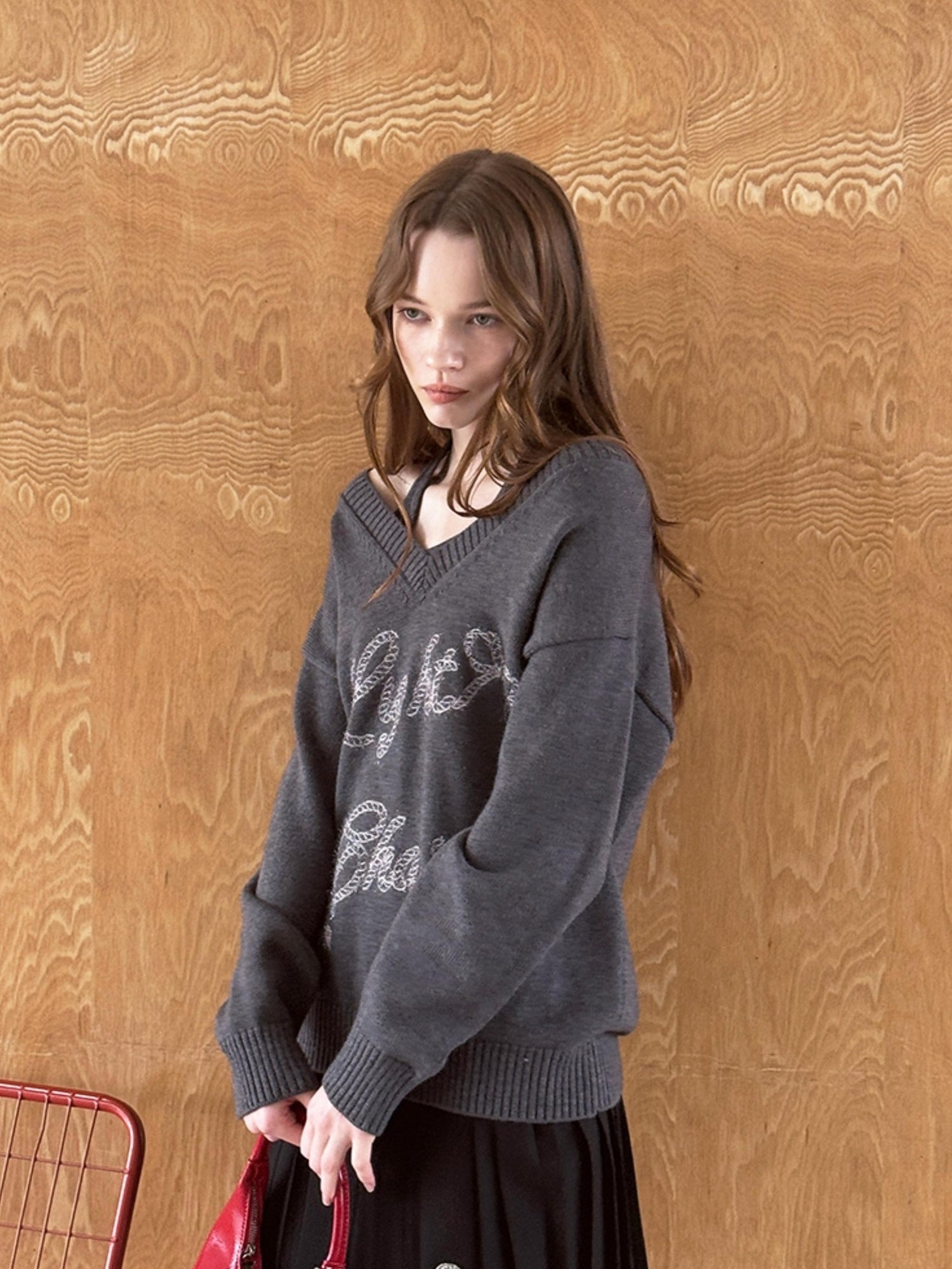 DIDDI MODA Sweet Cool V Neck Knit Set