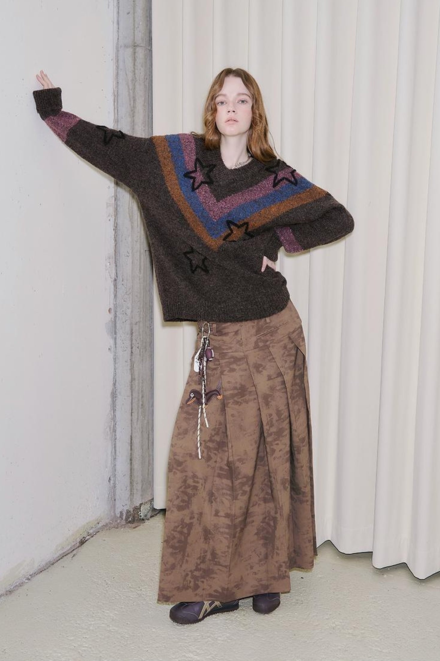 DIDDI MODA Sweet Rebel Pleated Maxi Skirt
