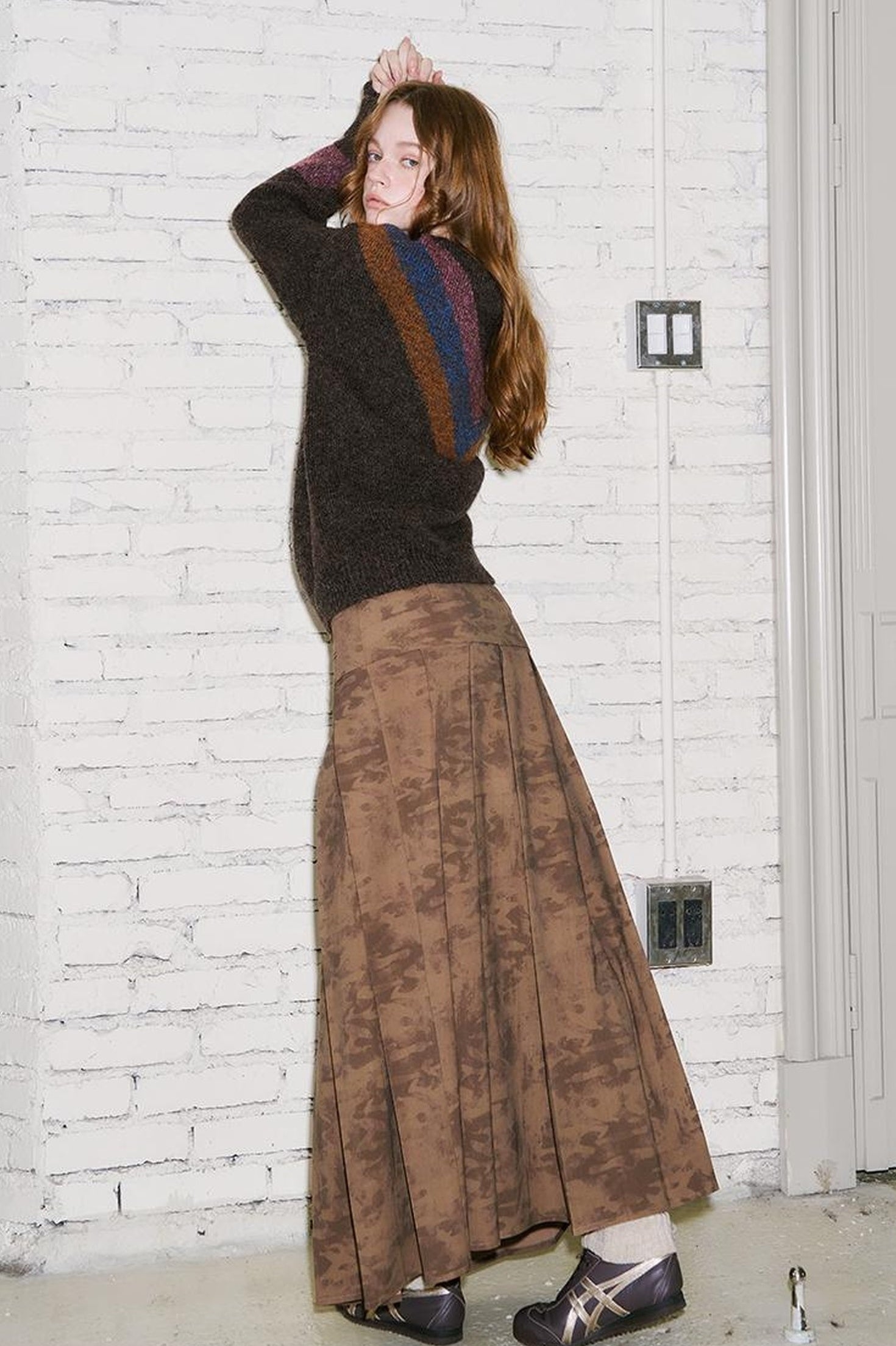 DIDDI MODA Sweet Rebel Pleated Maxi Skirt