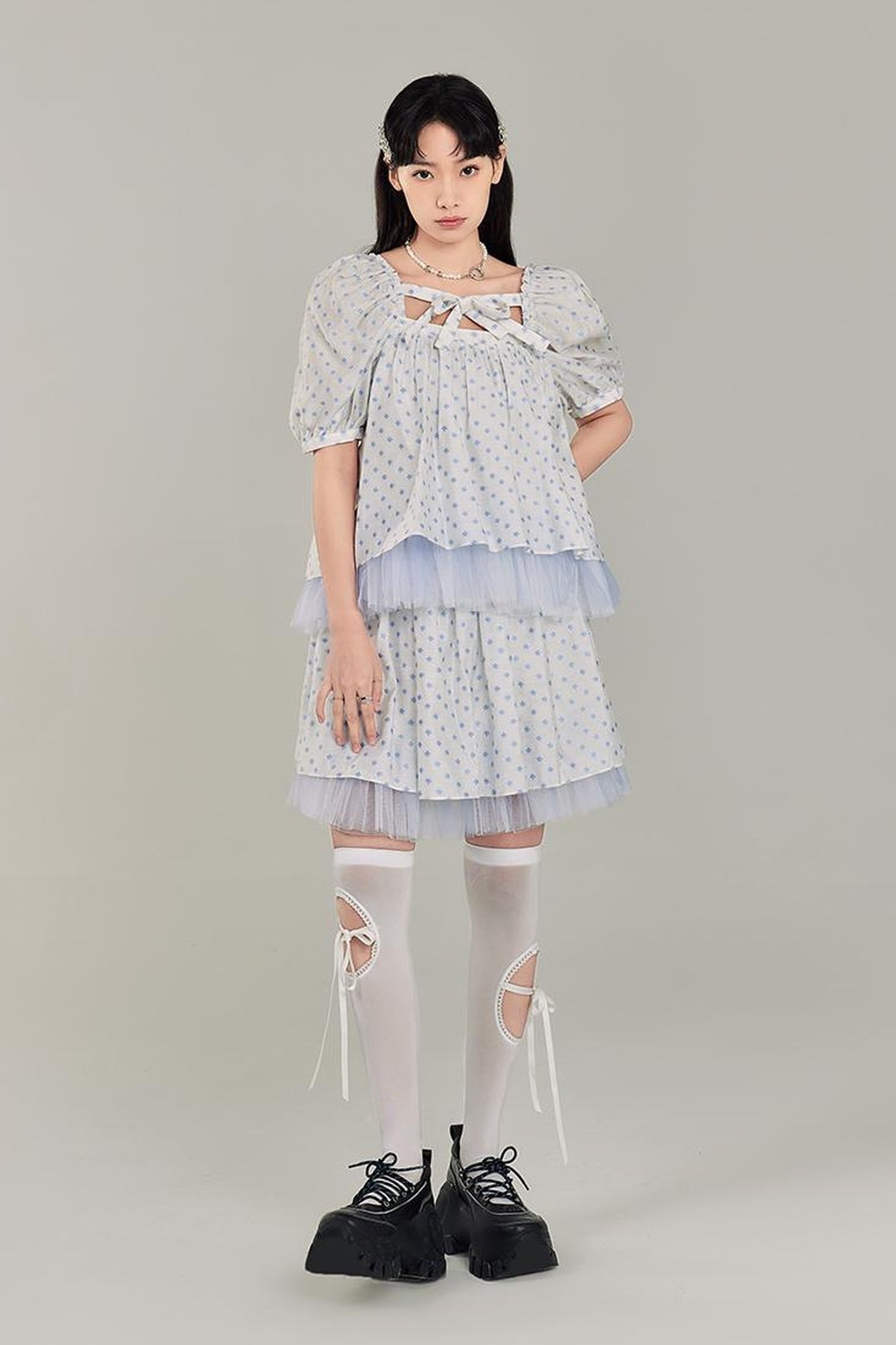 DIDDI MODA Sweet Salty Floral Square Neck Two Piece Set