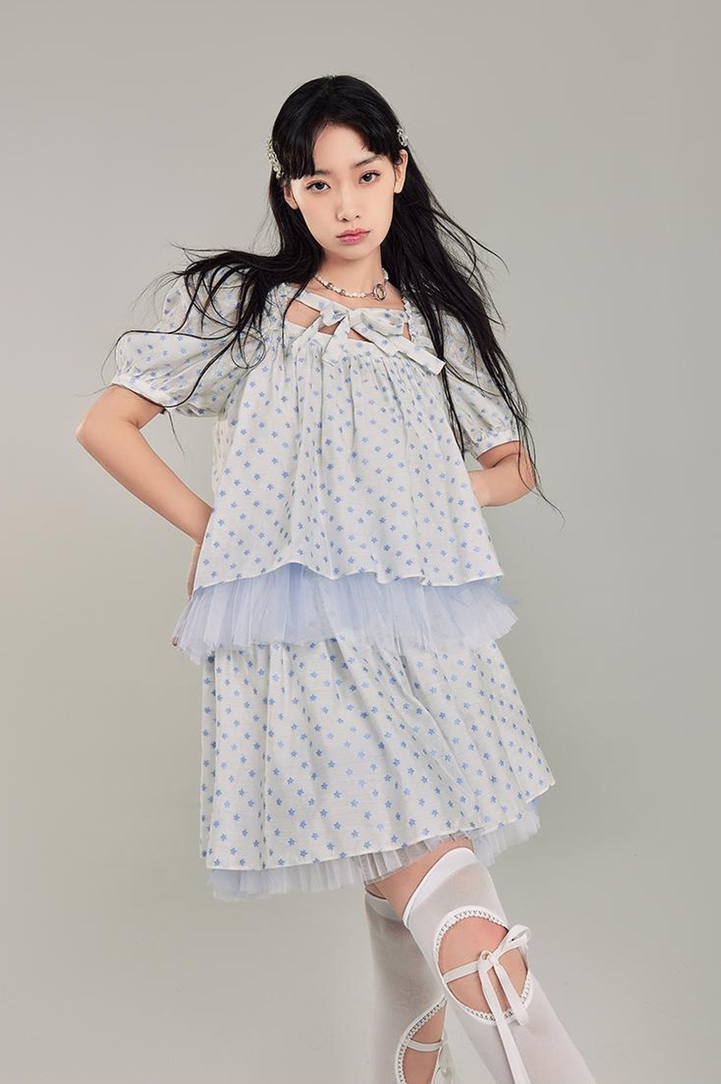 DIDDI MODA Sweet Salty Floral Square Neck Two Piece Set