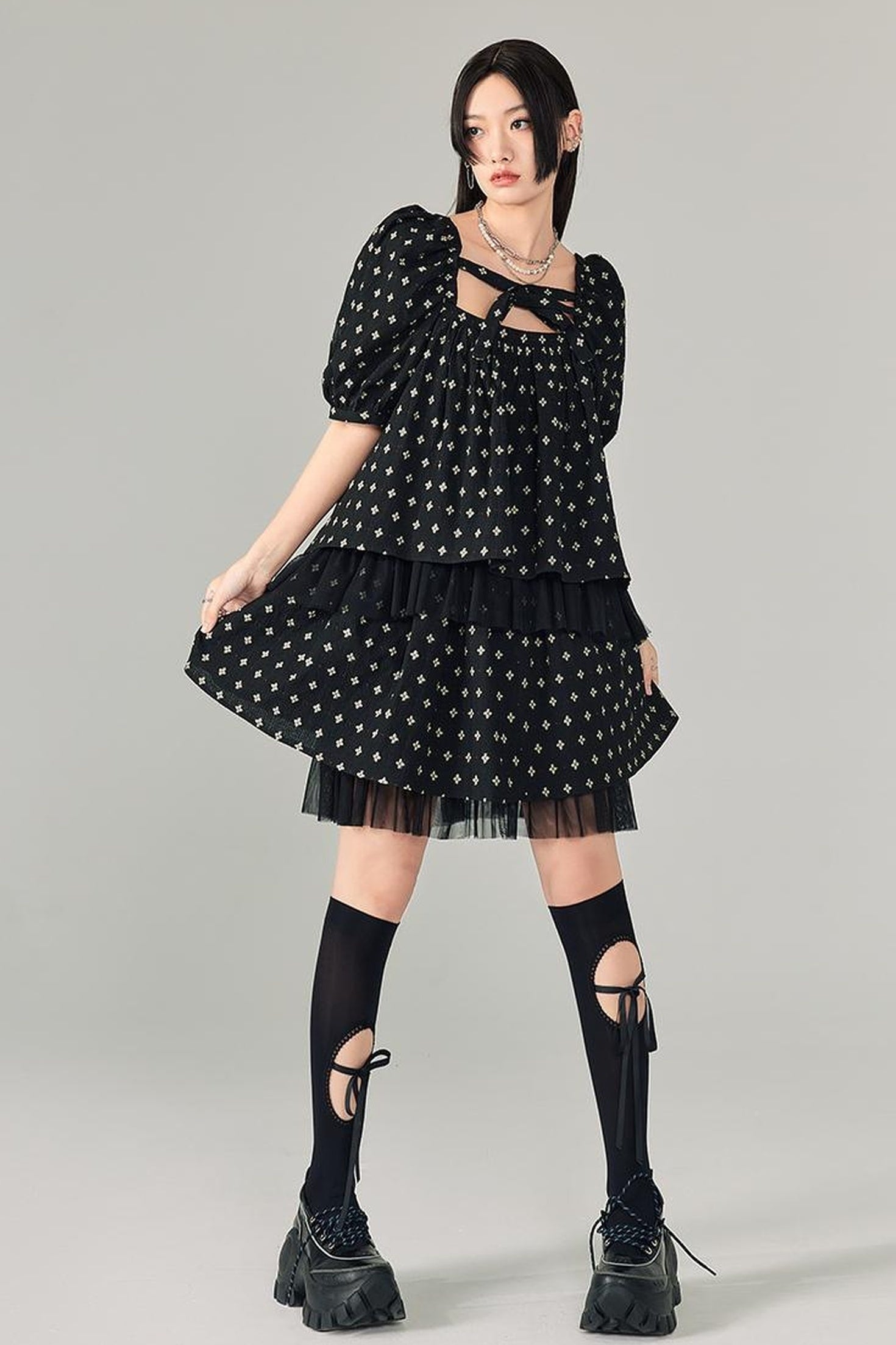 DIDDI MODA Sweet Salty Floral Square Neck Two Piece Set