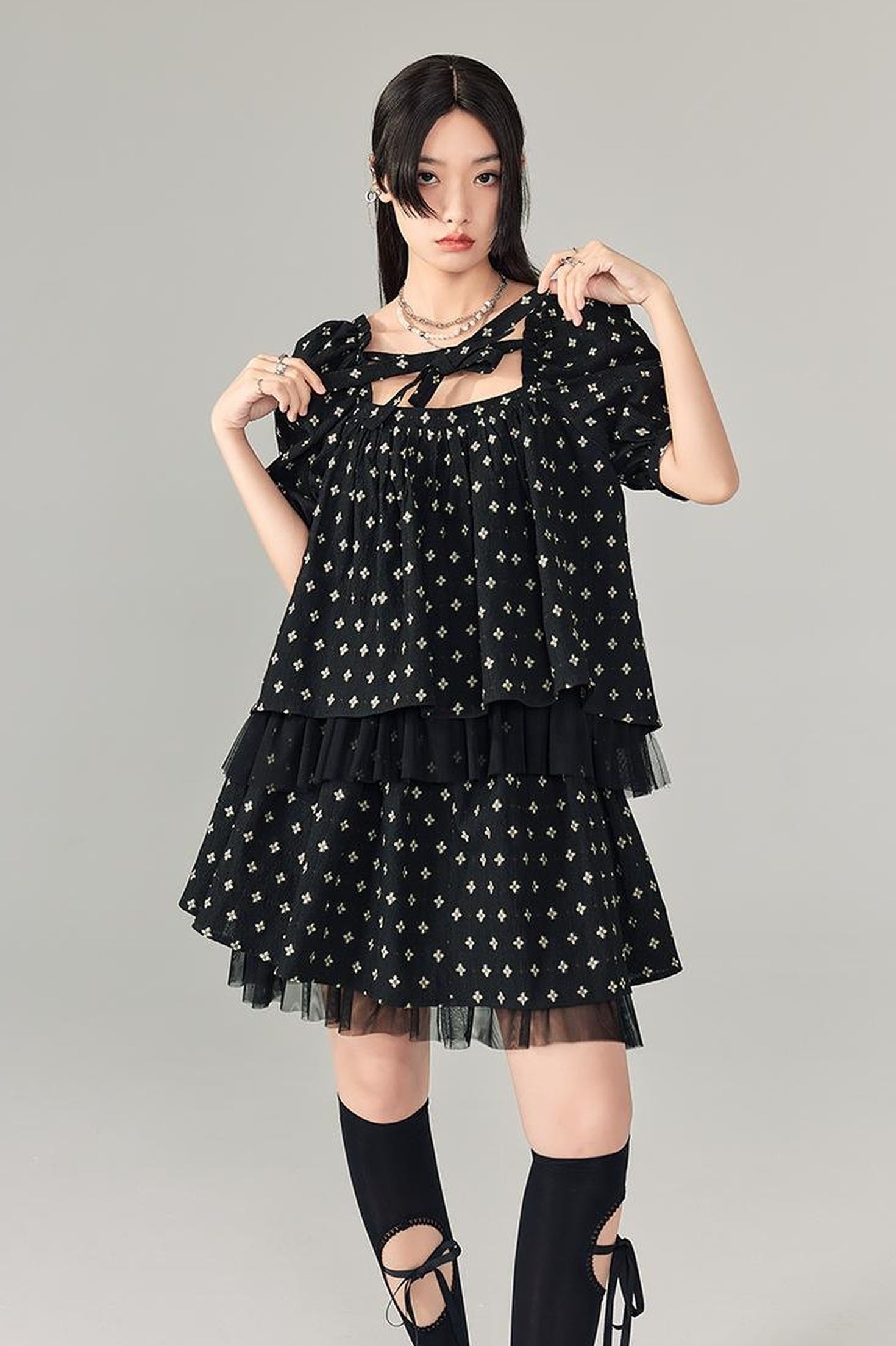 DIDDI MODA Sweet Salty Floral Square Neck Two Piece Set