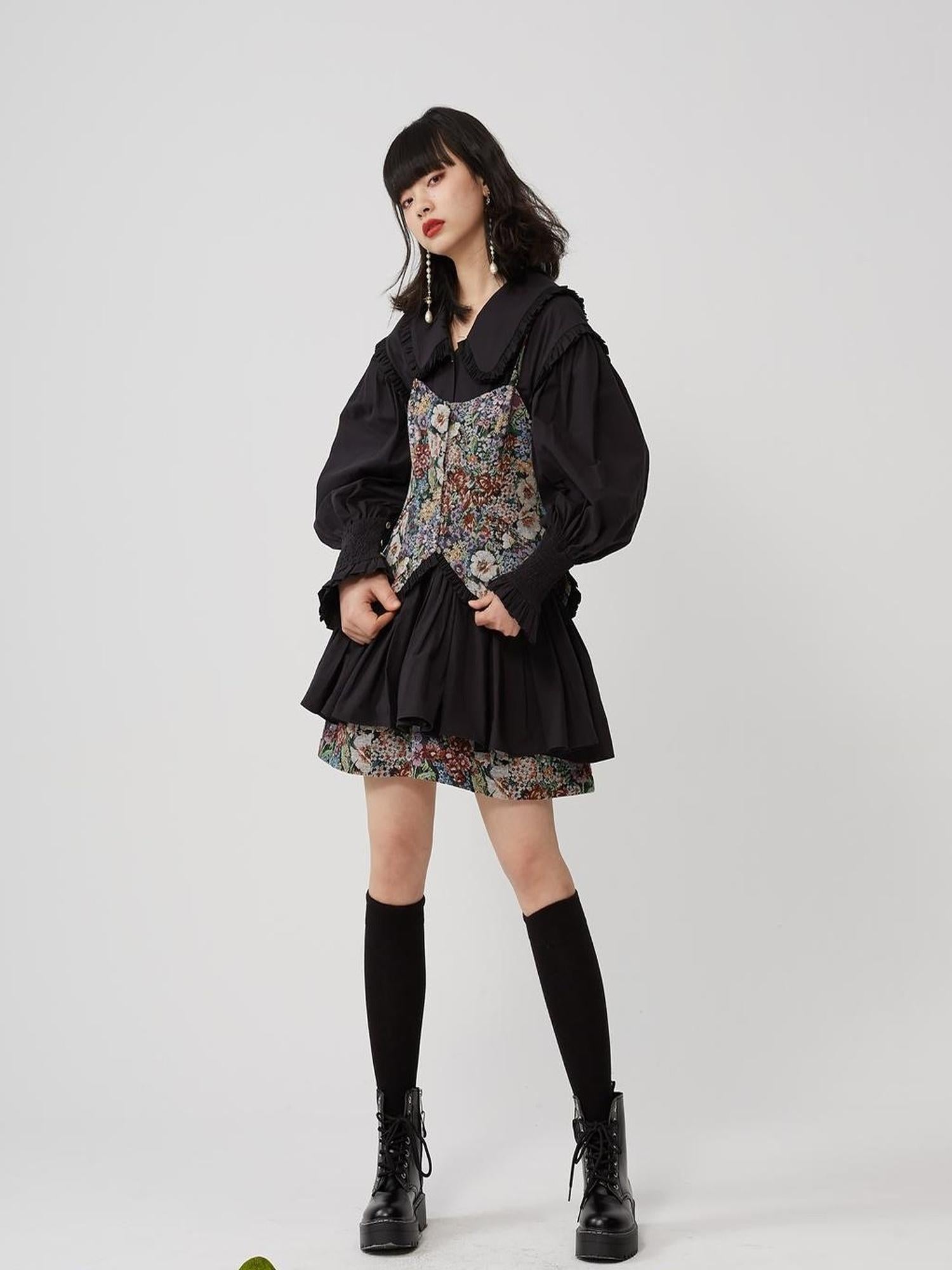 Sweet Mi Sweet Spice Moonlight Cotton Shirring Blouse