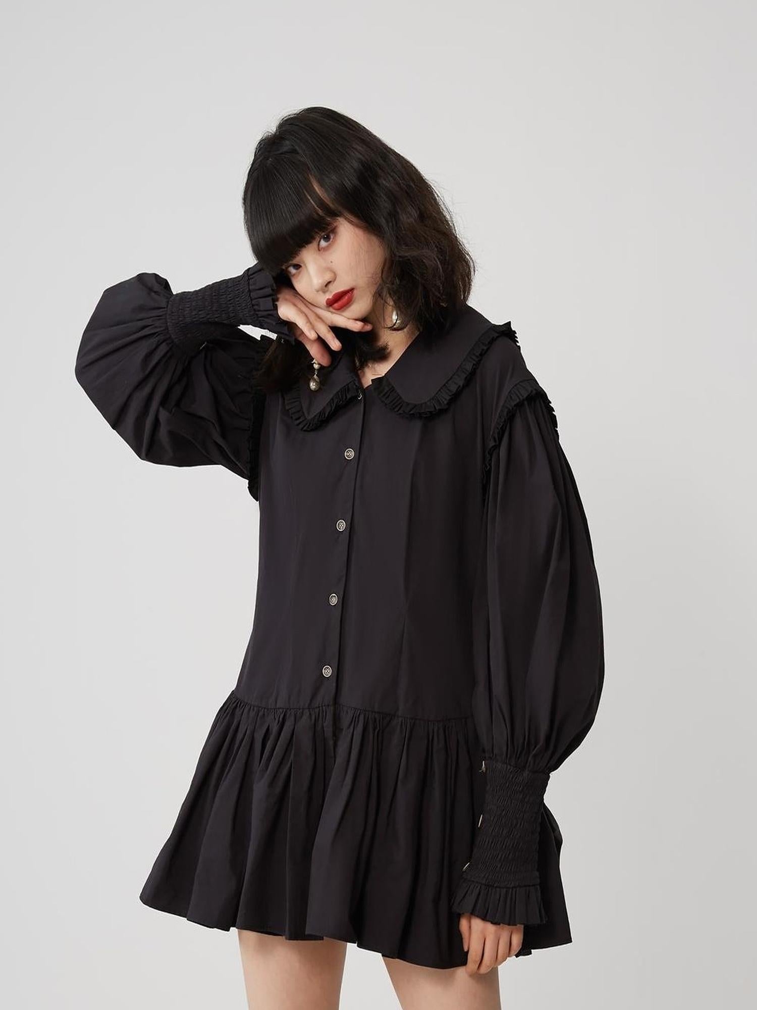 Sweet Mi Sweet Spice Moonlight Cotton Shirring Blouse
