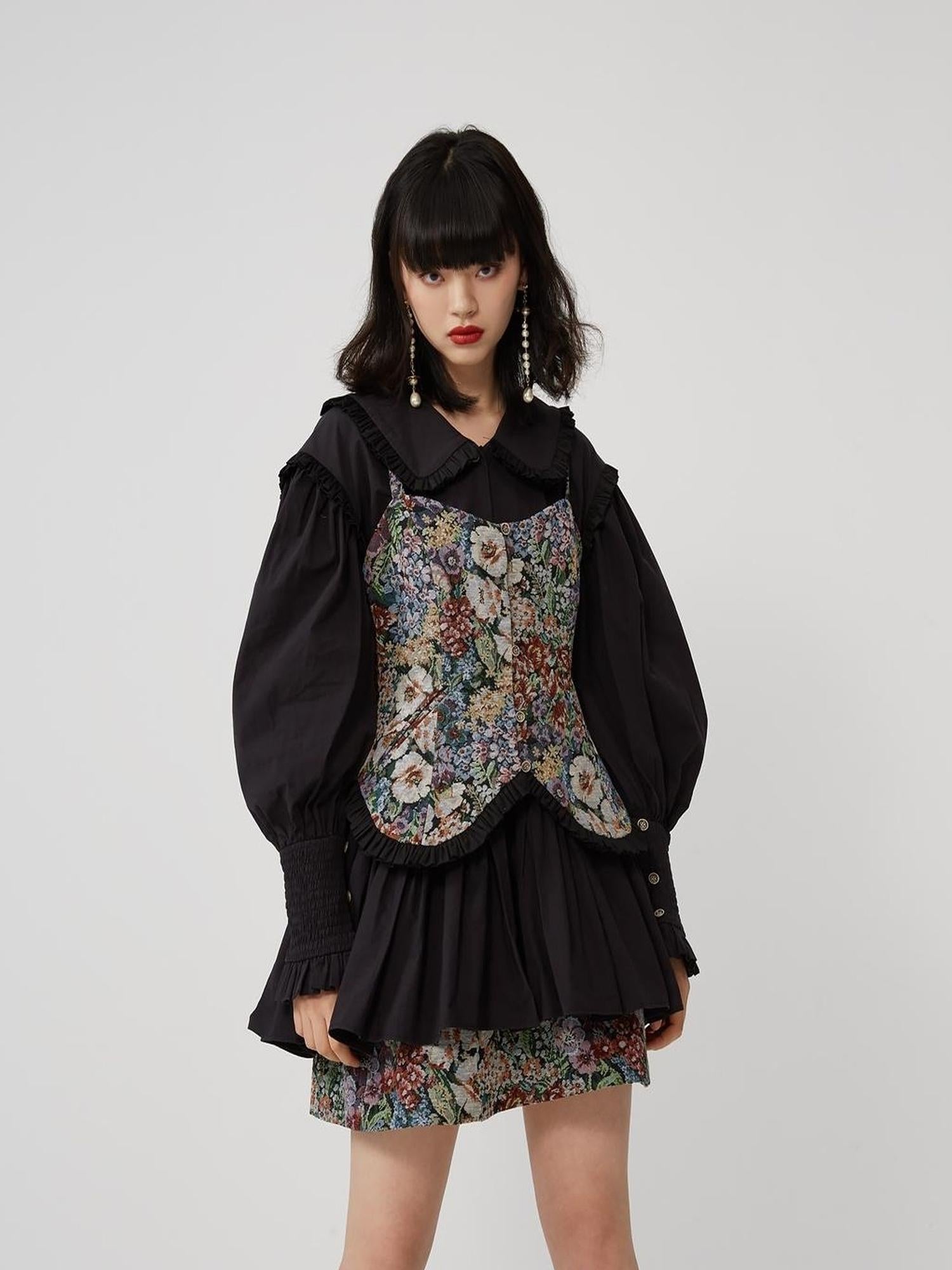 Sweet Mi Sweet Spice Moonlight Cotton Shirring Blouse