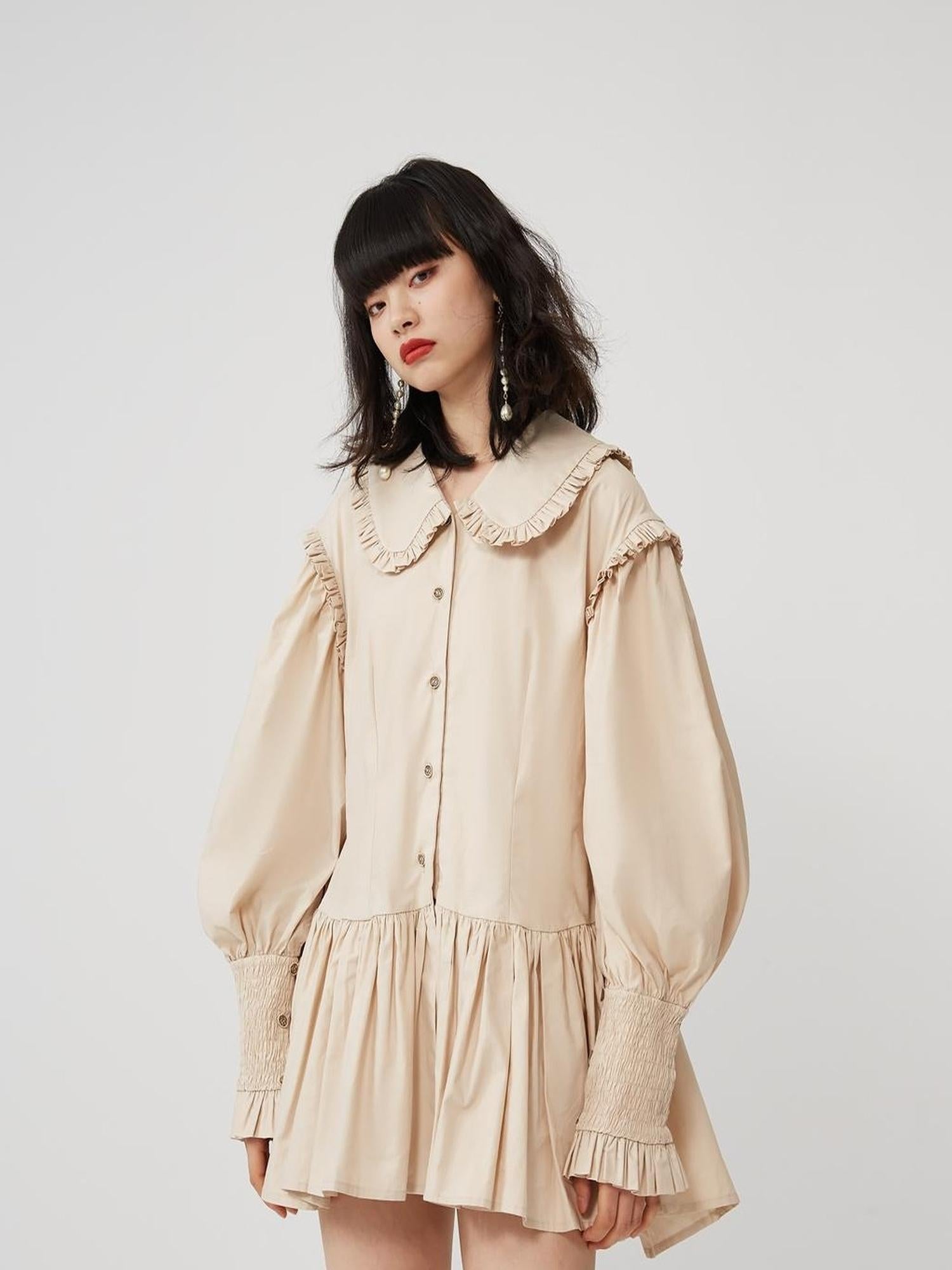Sweet Mi Sweet Spice Moonlight Cotton Shirring Blouse