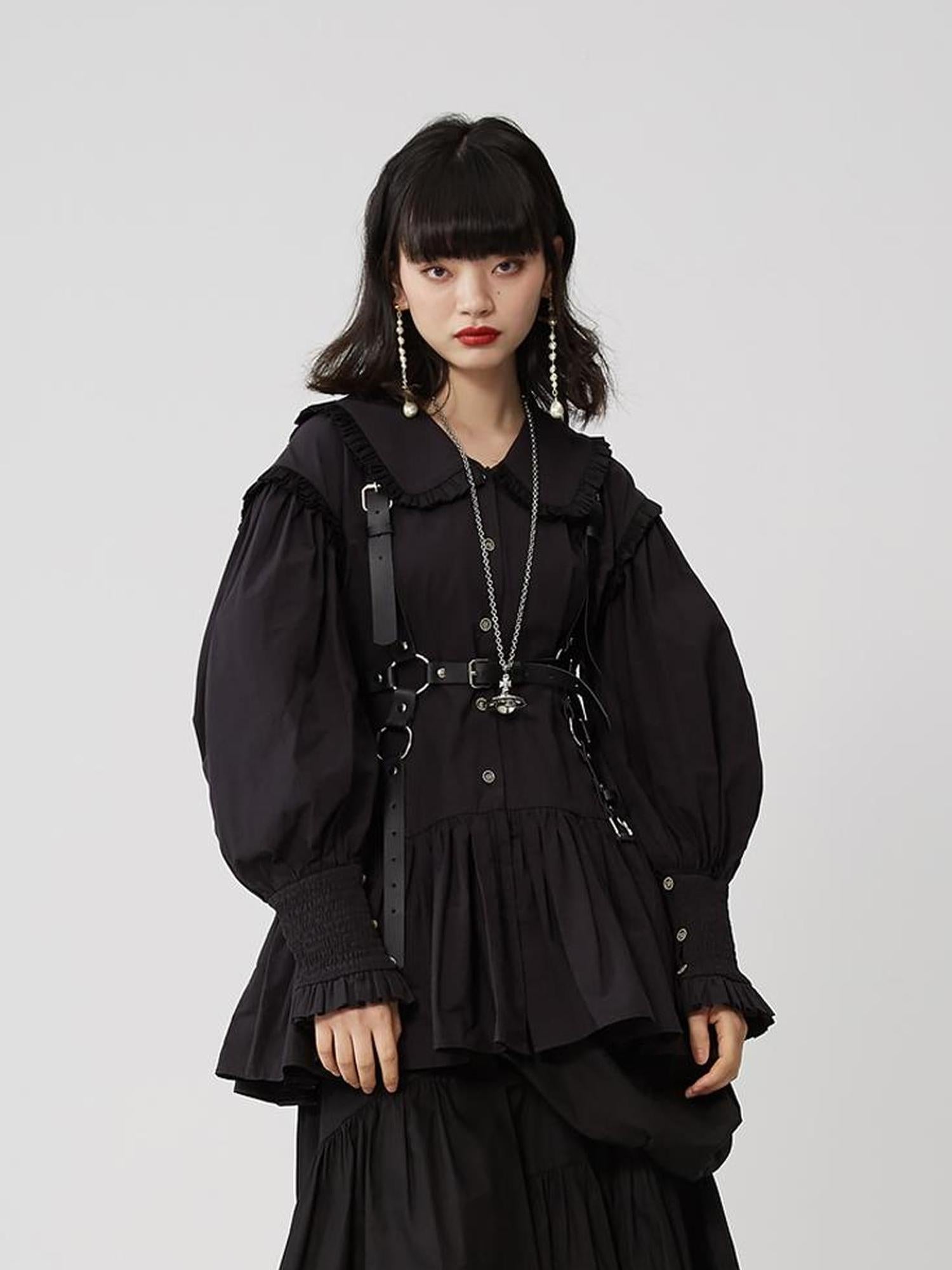 Sweet Mi Sweet Spice Moonlight Cotton Shirring Blouse