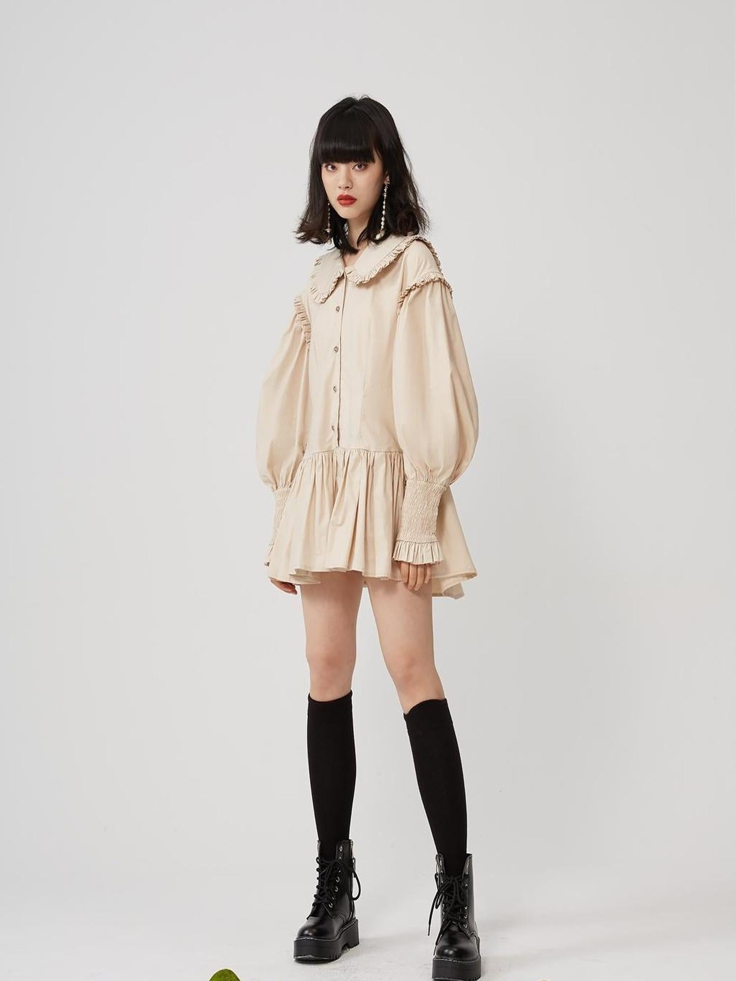 Sweet Mi Sweet Spice Moonlight Cotton Shirring Blouse