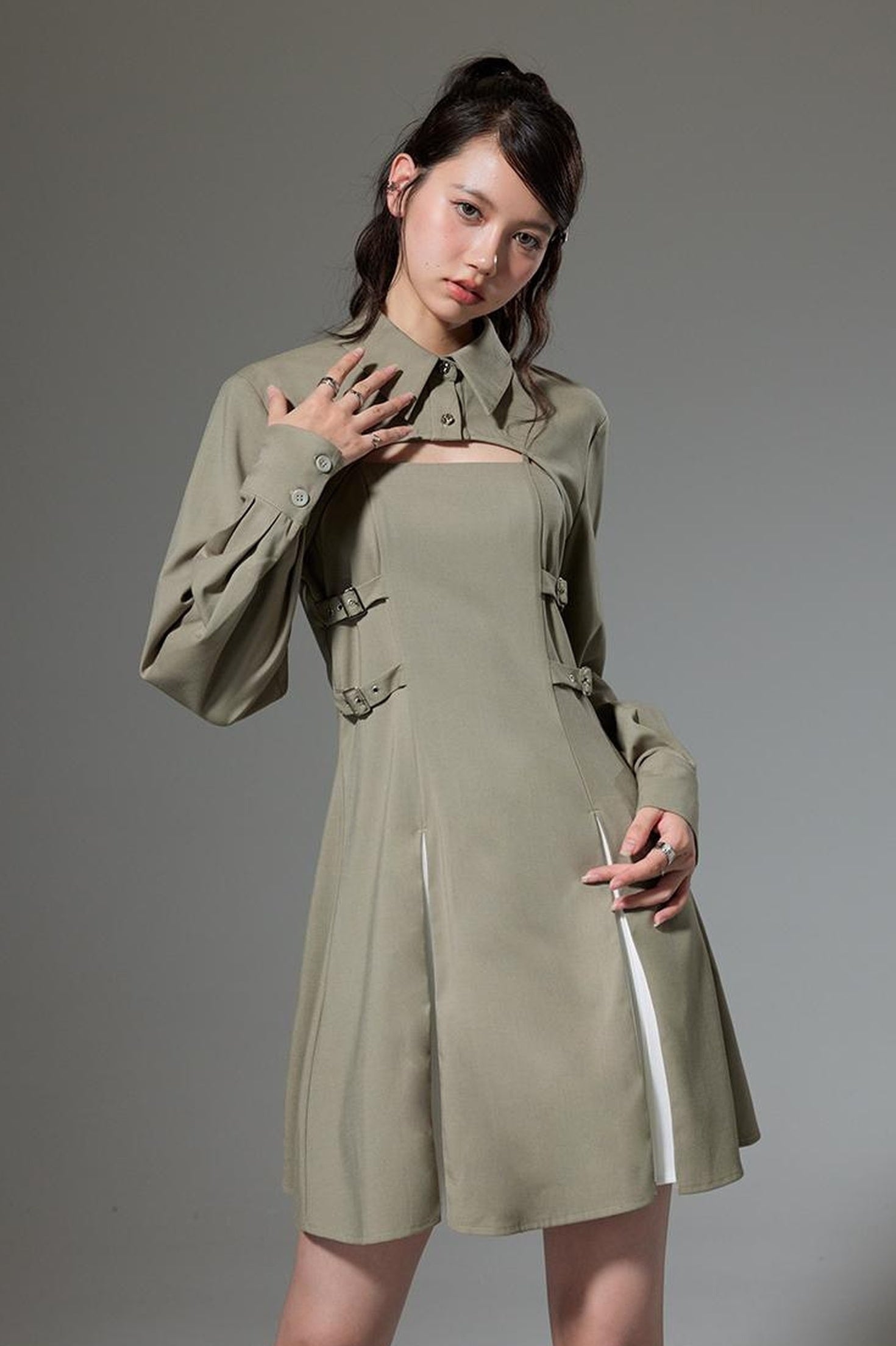 DIDDI MODA Sweet Spice Sleeve Slip Dress Set