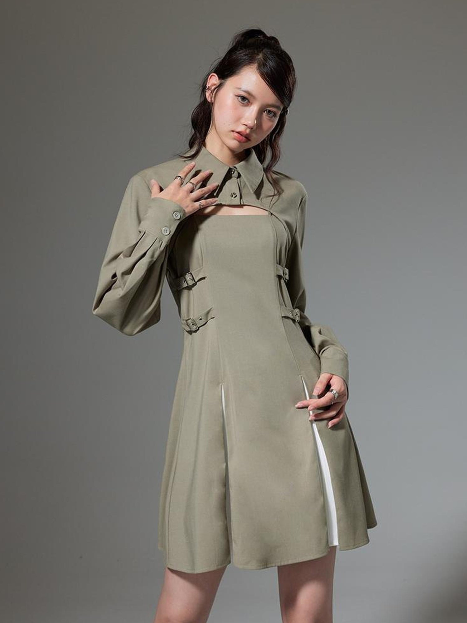 DIDDI MODA Sweet Spice Sleeve Slip Dress Set