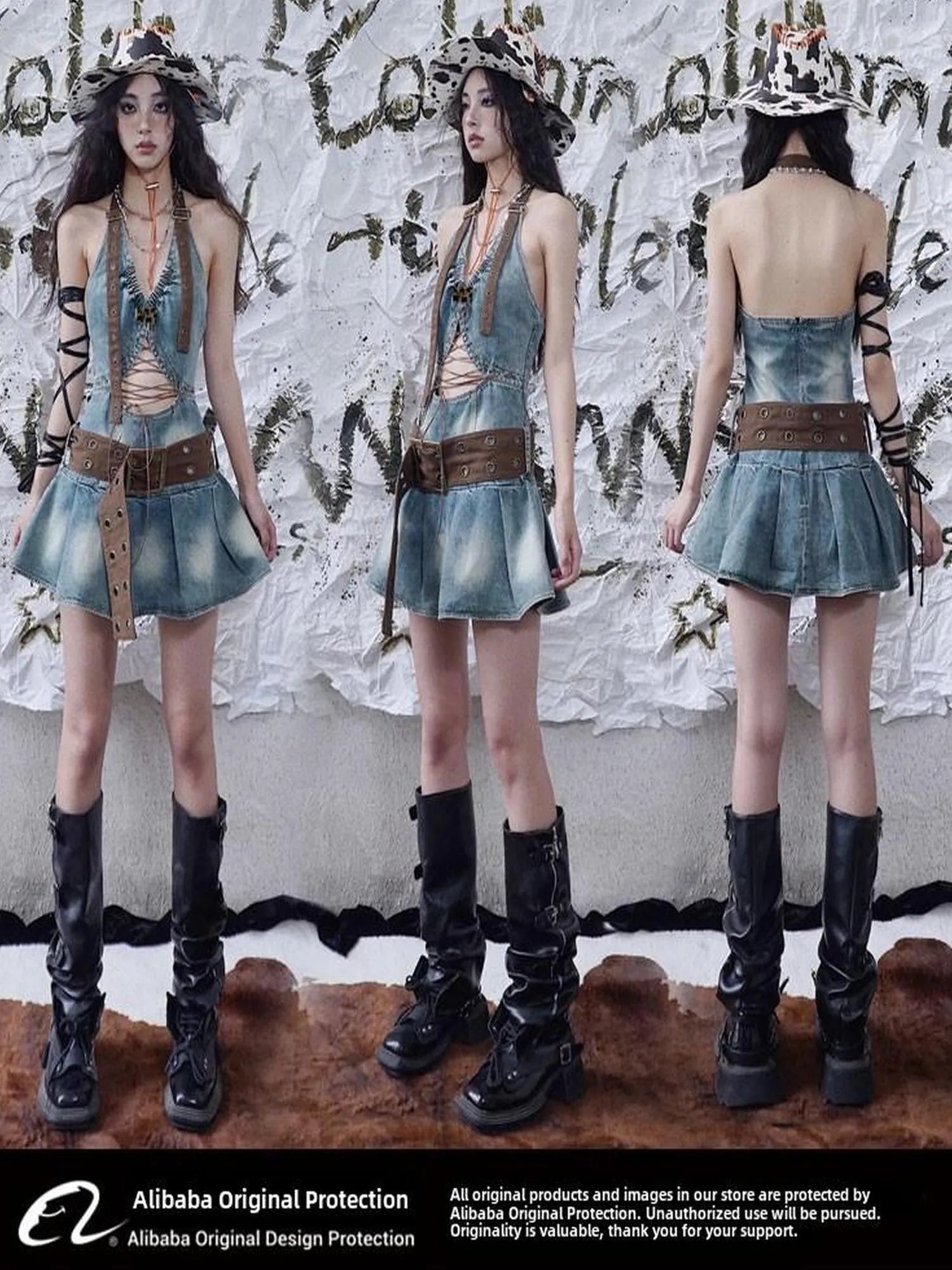 Sweet Spicy Cutout Denim Dress