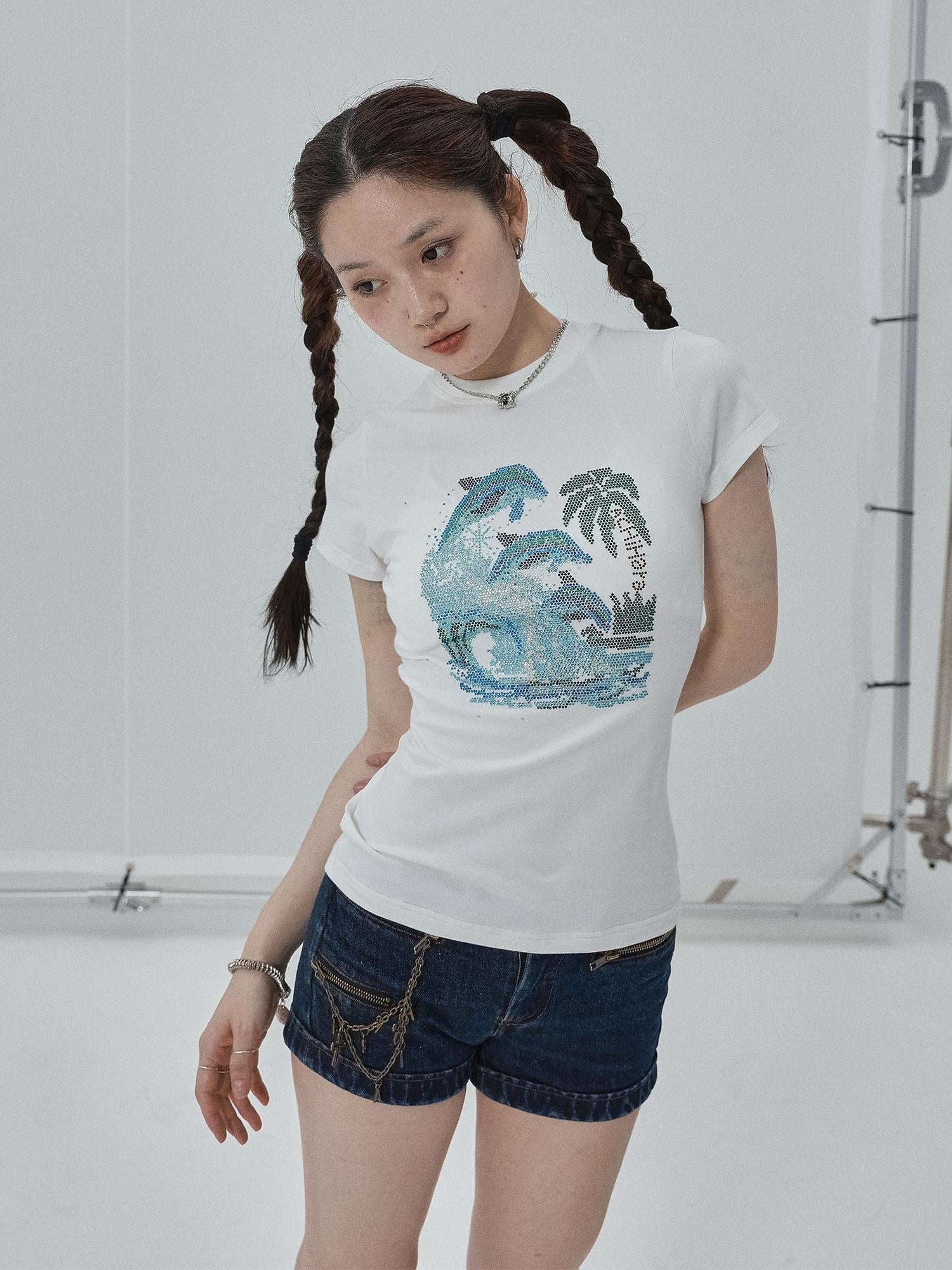 Achihara Sparkly Disco Summer Sleeveless T-Shirt & Vest