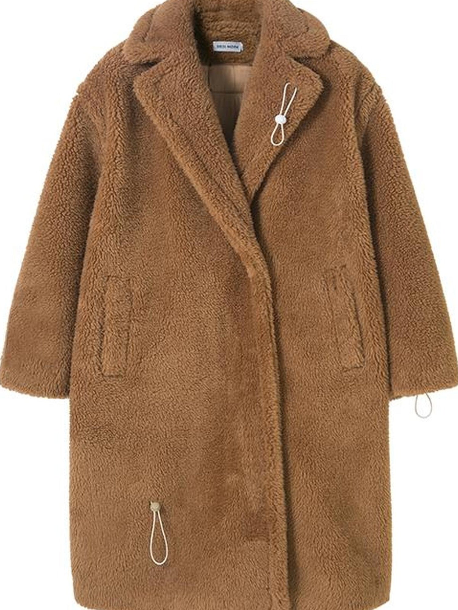 DIDDI MODA Teddy Bear Floral Patch Overcoat