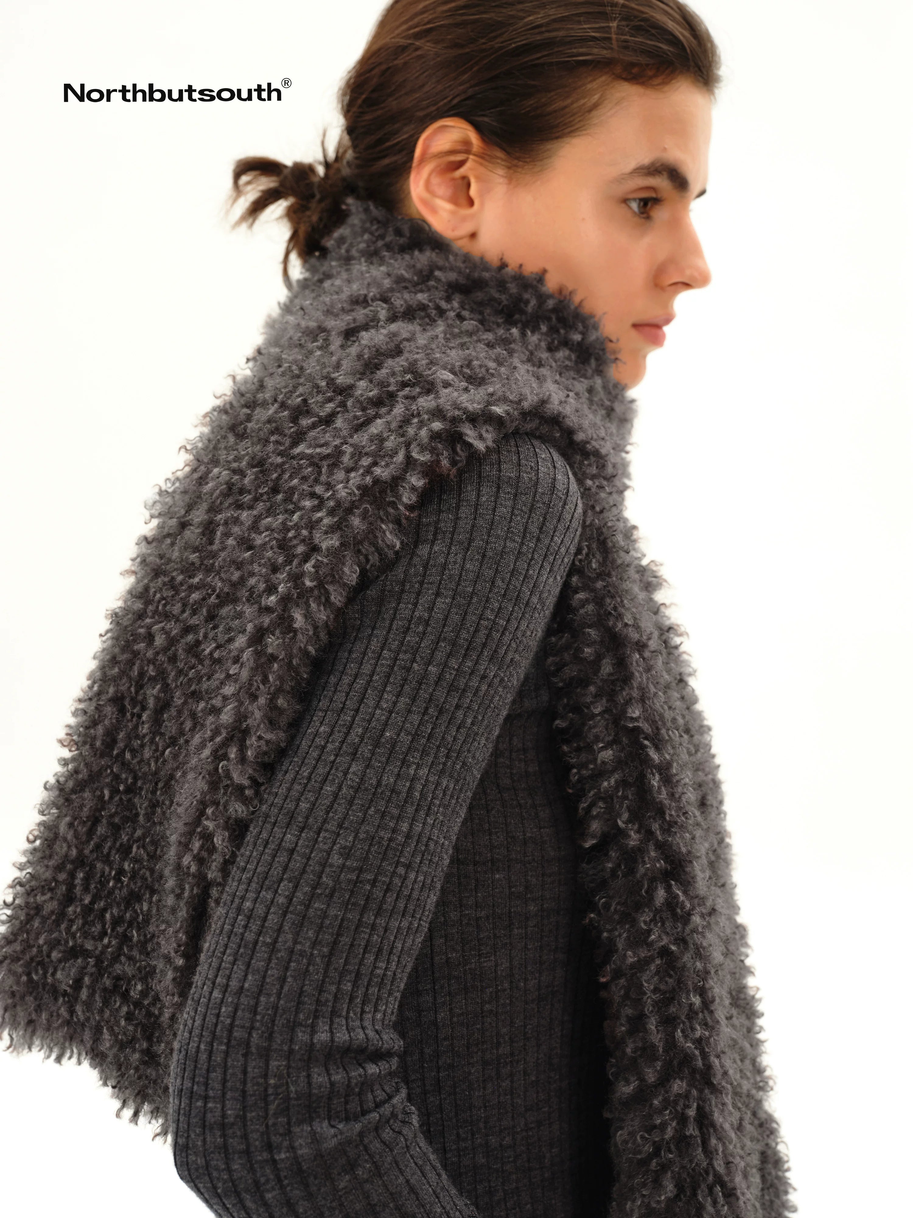 Textured Curly Teddy Plush Faux Fur Women&