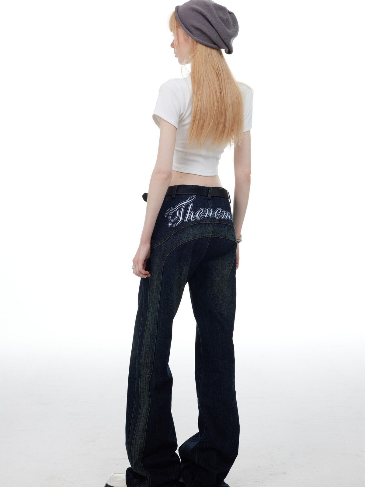 The NeverMore American Retro Distressed Dark Wash Women&