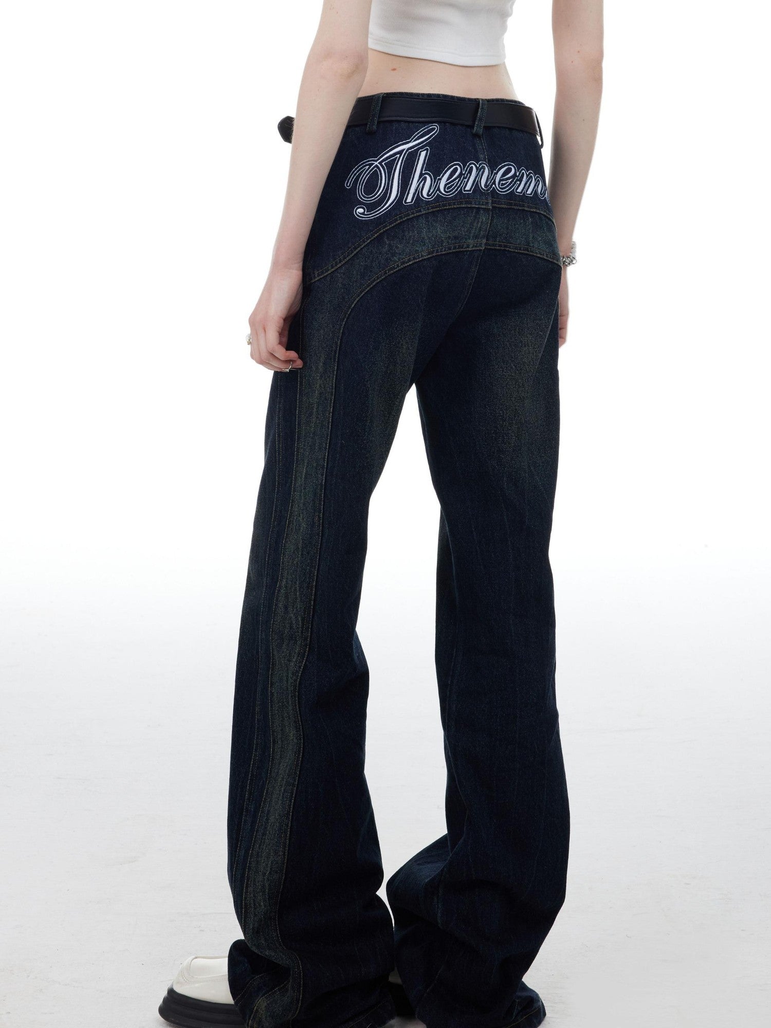 The NeverMore American Retro Distressed Dark Wash Women&