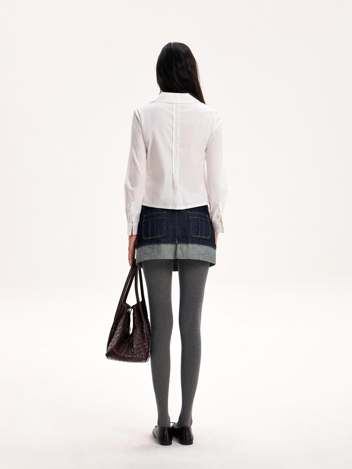 The NeverMore Casual Doll Collar Accordion Pleated Button A Line Sleeve Tencel Cotton Women&