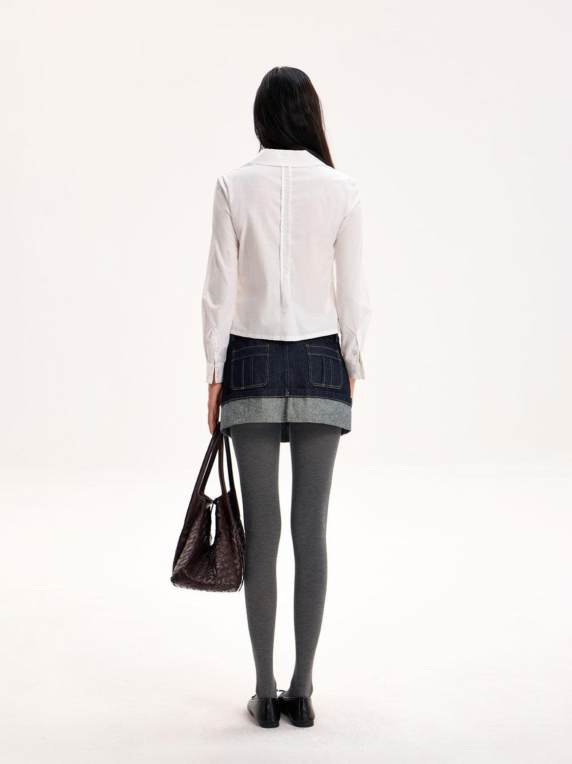 The NeverMore Casual Doll Collar Accordion Pleated Button A Line Sleeve Tencel Cotton Women&
