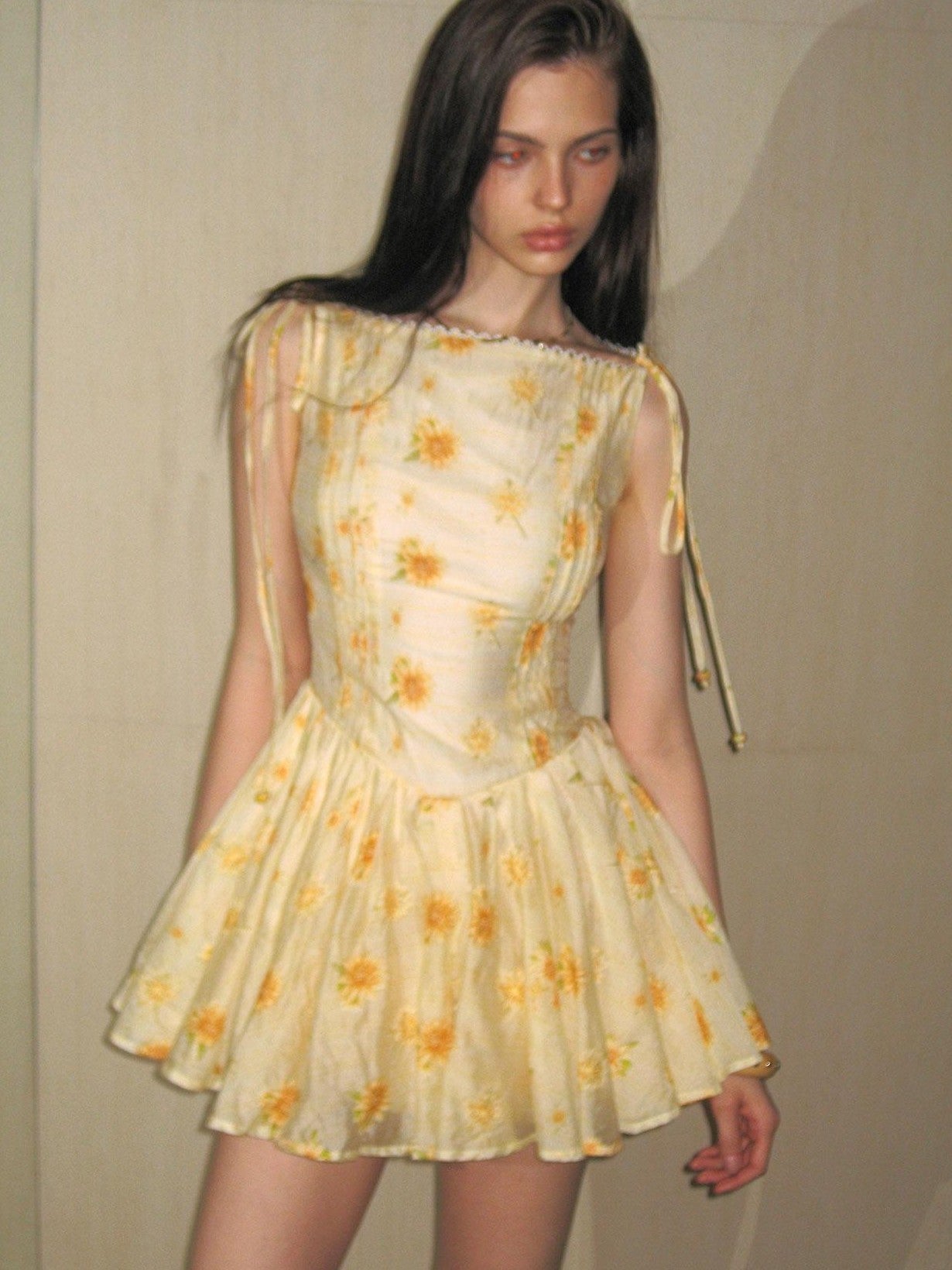 The NeverMore Vintage Daisy Embroidered Bardot Neckline Women&
