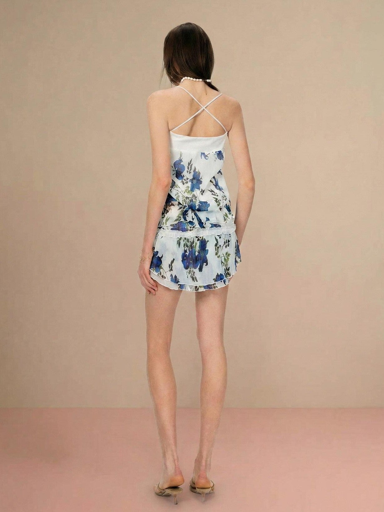 The NeverMore Vintage Floral Print Cami Two Piece Women&