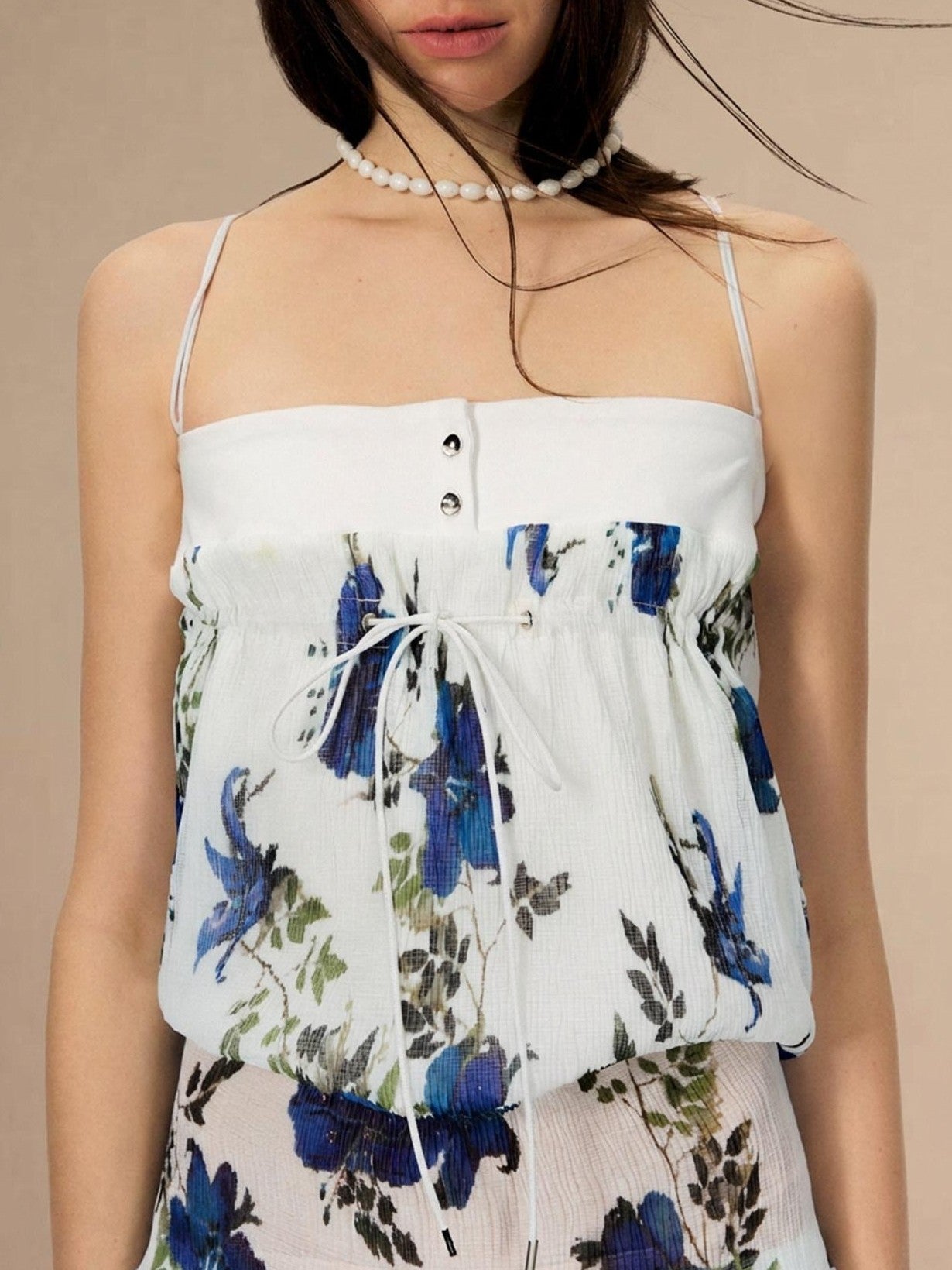 The NeverMore Vintage Floral Print Cami Two Piece Women&