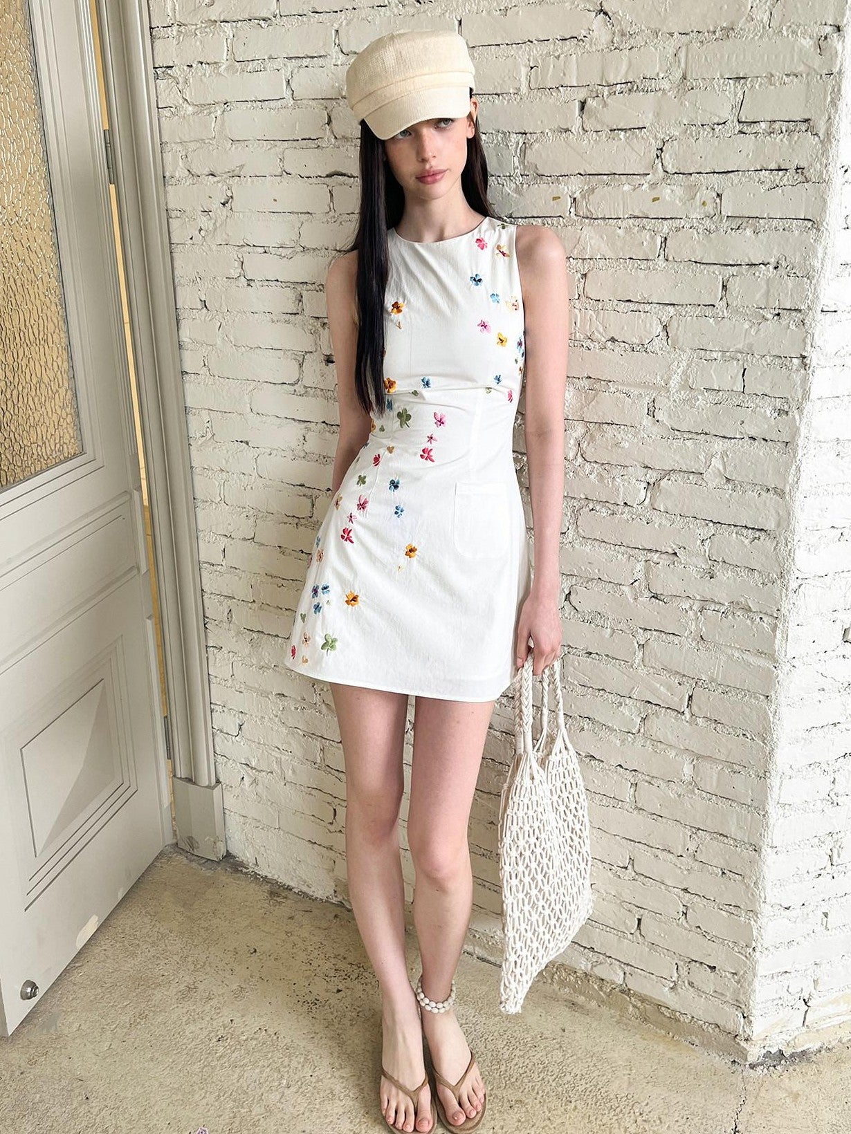 The NeverMore Vintage Hand Painted Floral Embroidery Women&