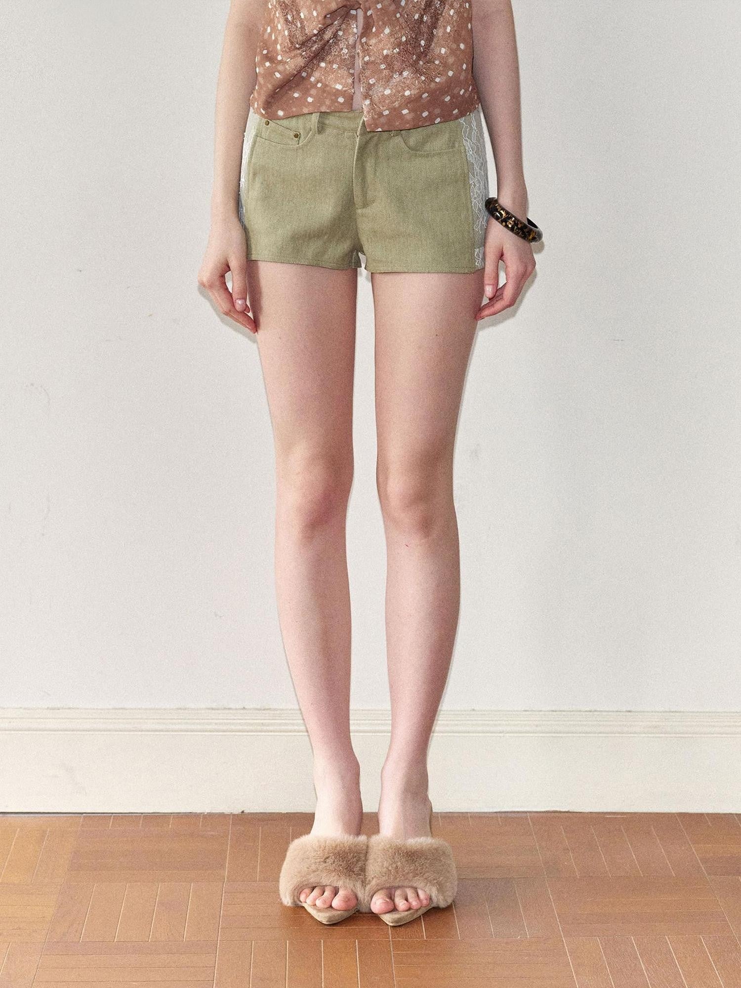 The NeverMore Yesterdays Blue Sky Spliced Lace Slim Fit Women&